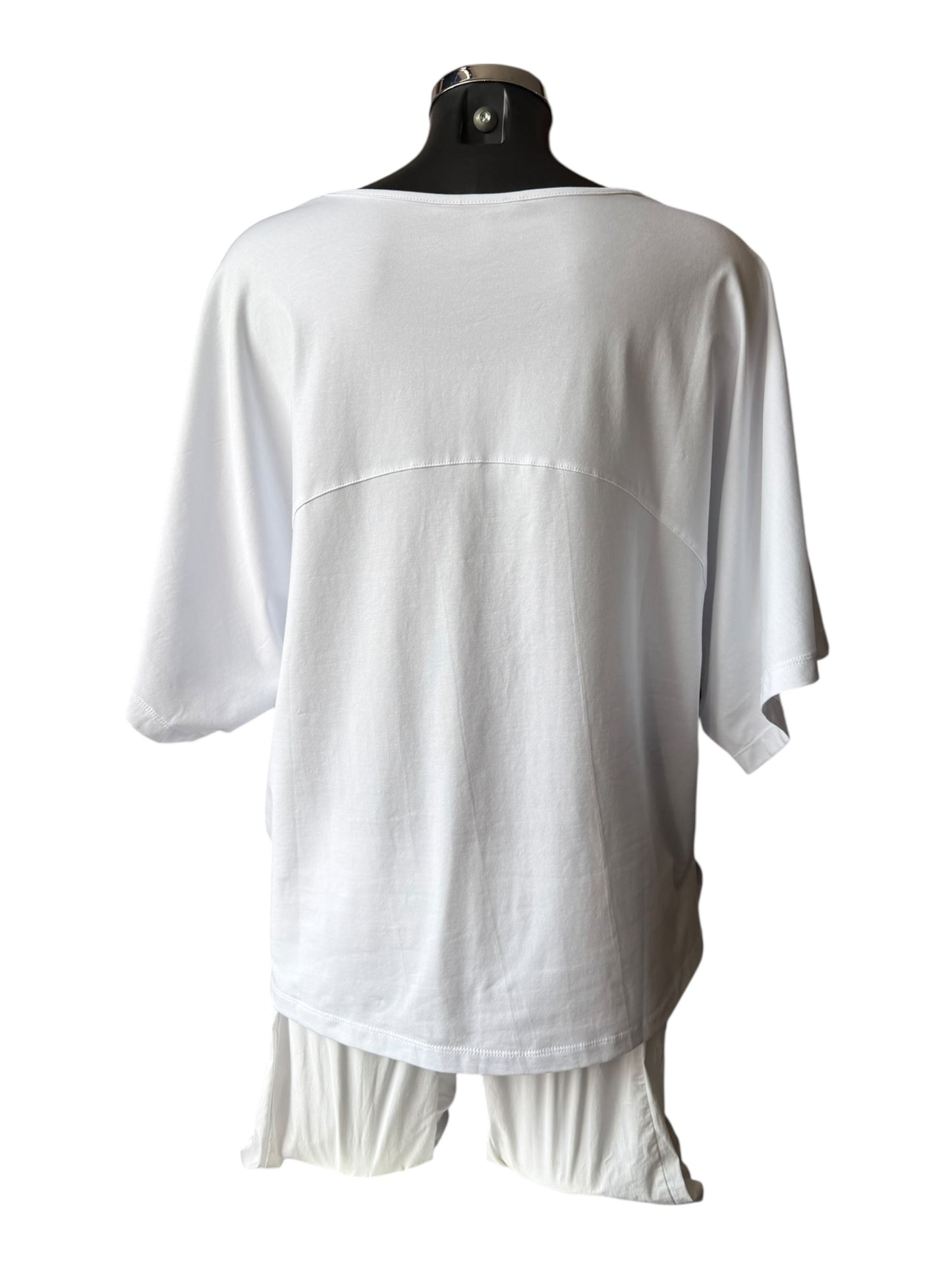Tirelli wide sleeve yoke t-shirt top - White