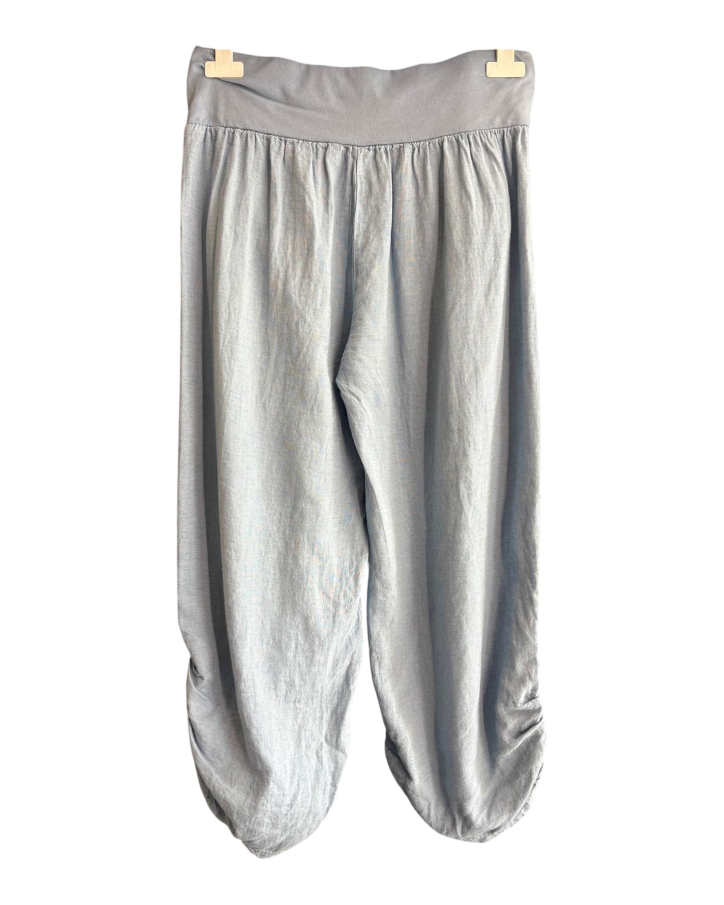 Toni capri button detail linen trousers - Denim