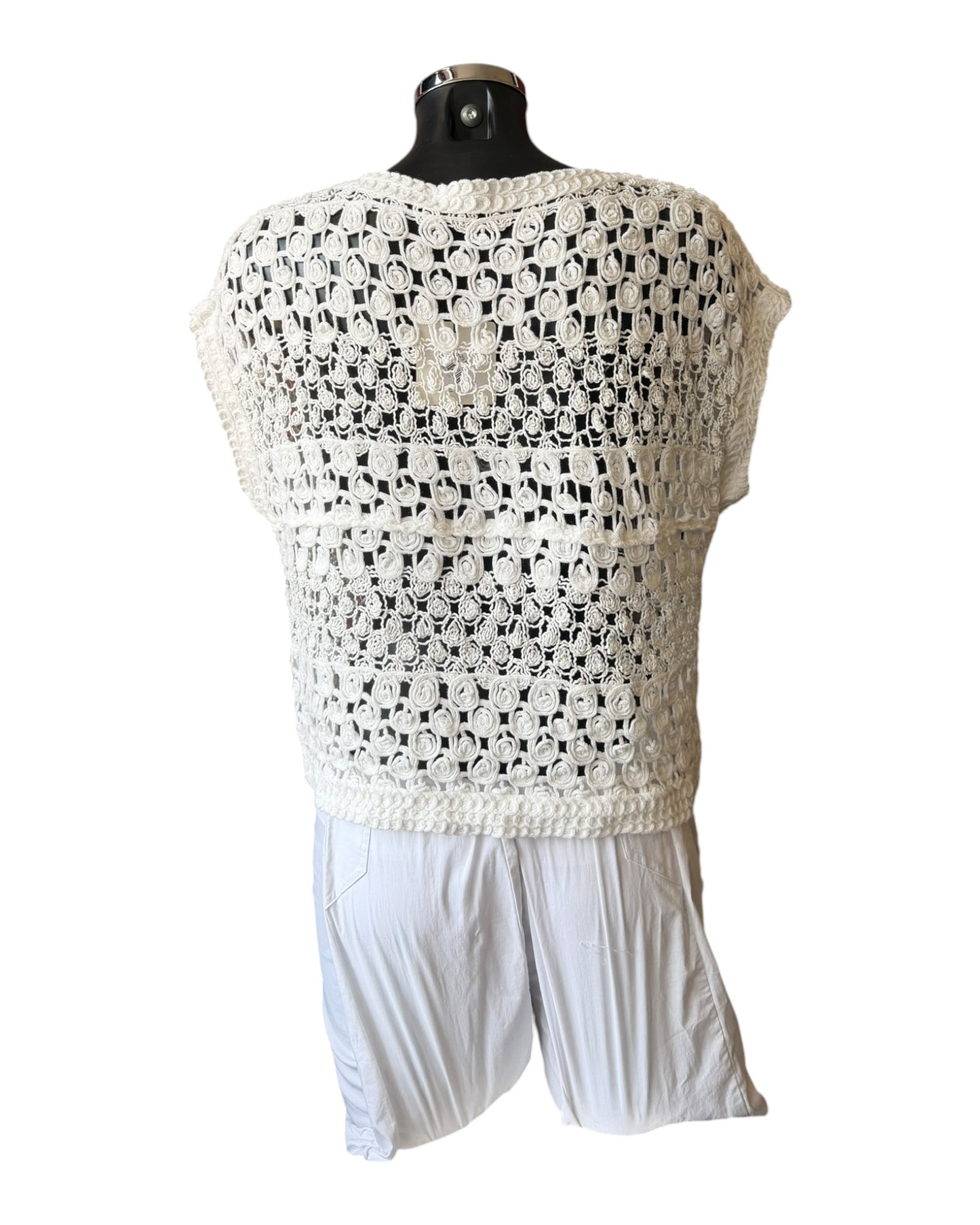 Simone tabard crochet jumper - beige
