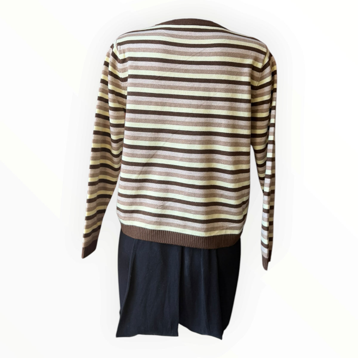 Clara crew neck thin stripe jumper - Brown mix