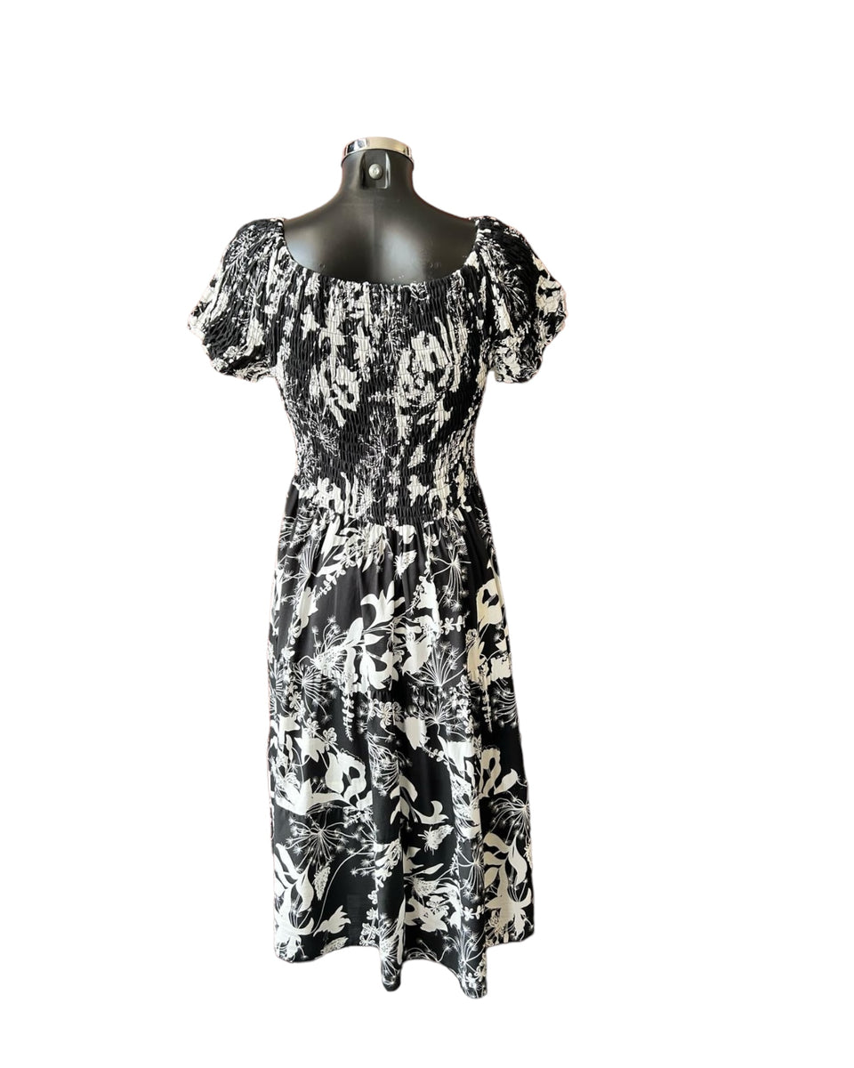 Bianca black and white short dress Coco Ladieswear of Garstang