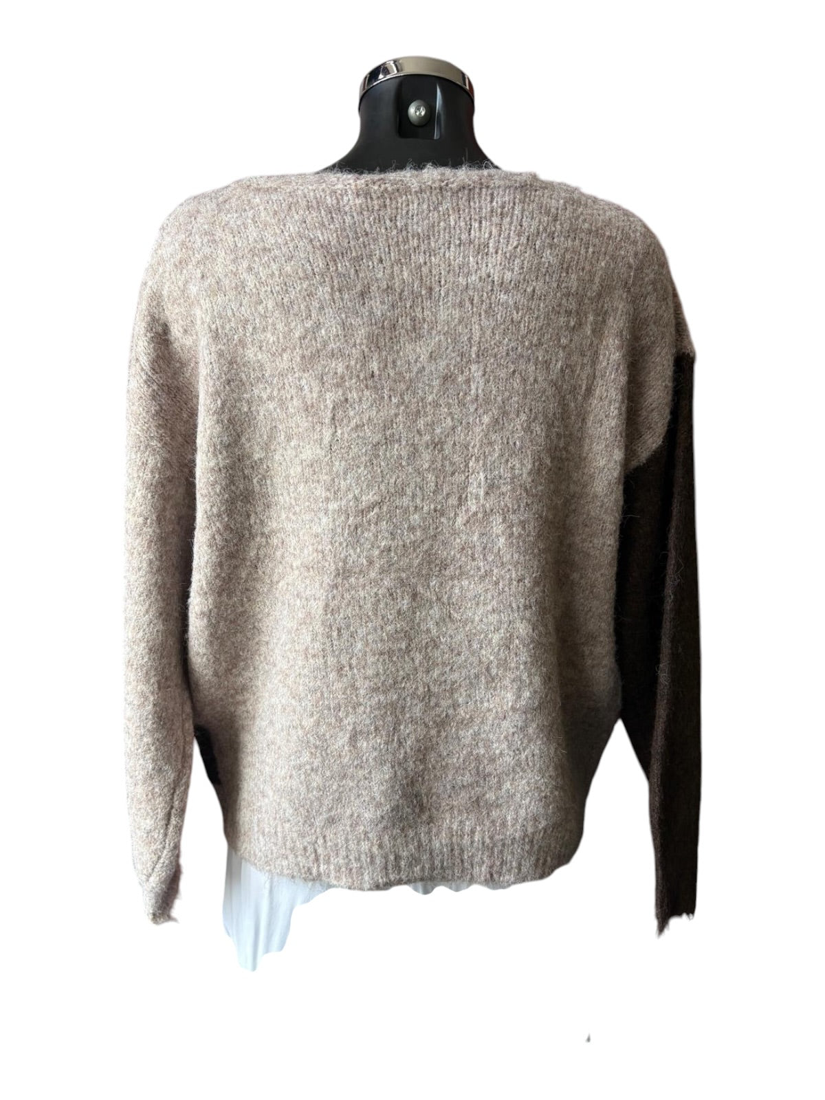 Clemmie applique 2 tone jumper - chocolate mix