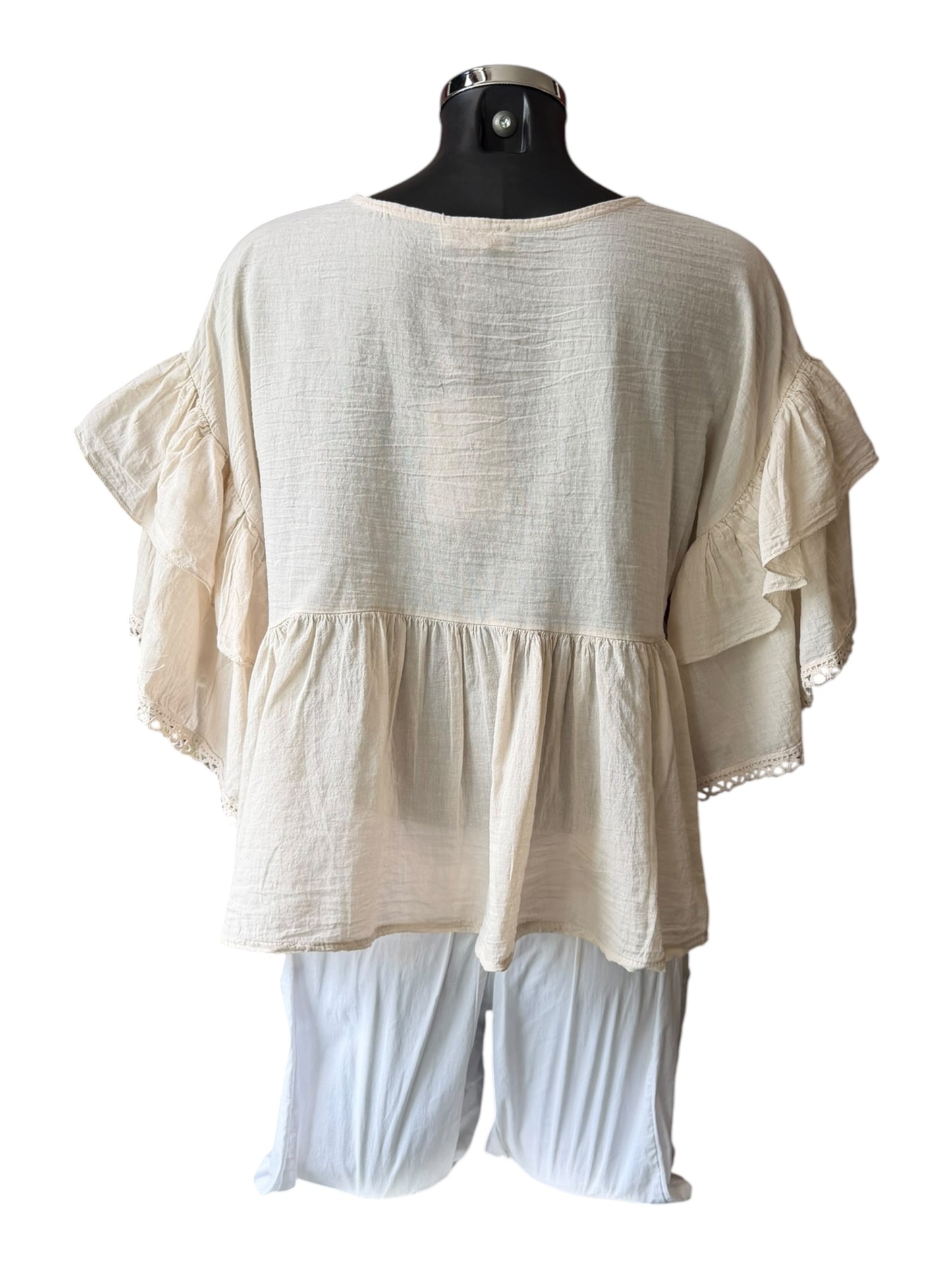 Sophia layered sleeve blouse - Beige