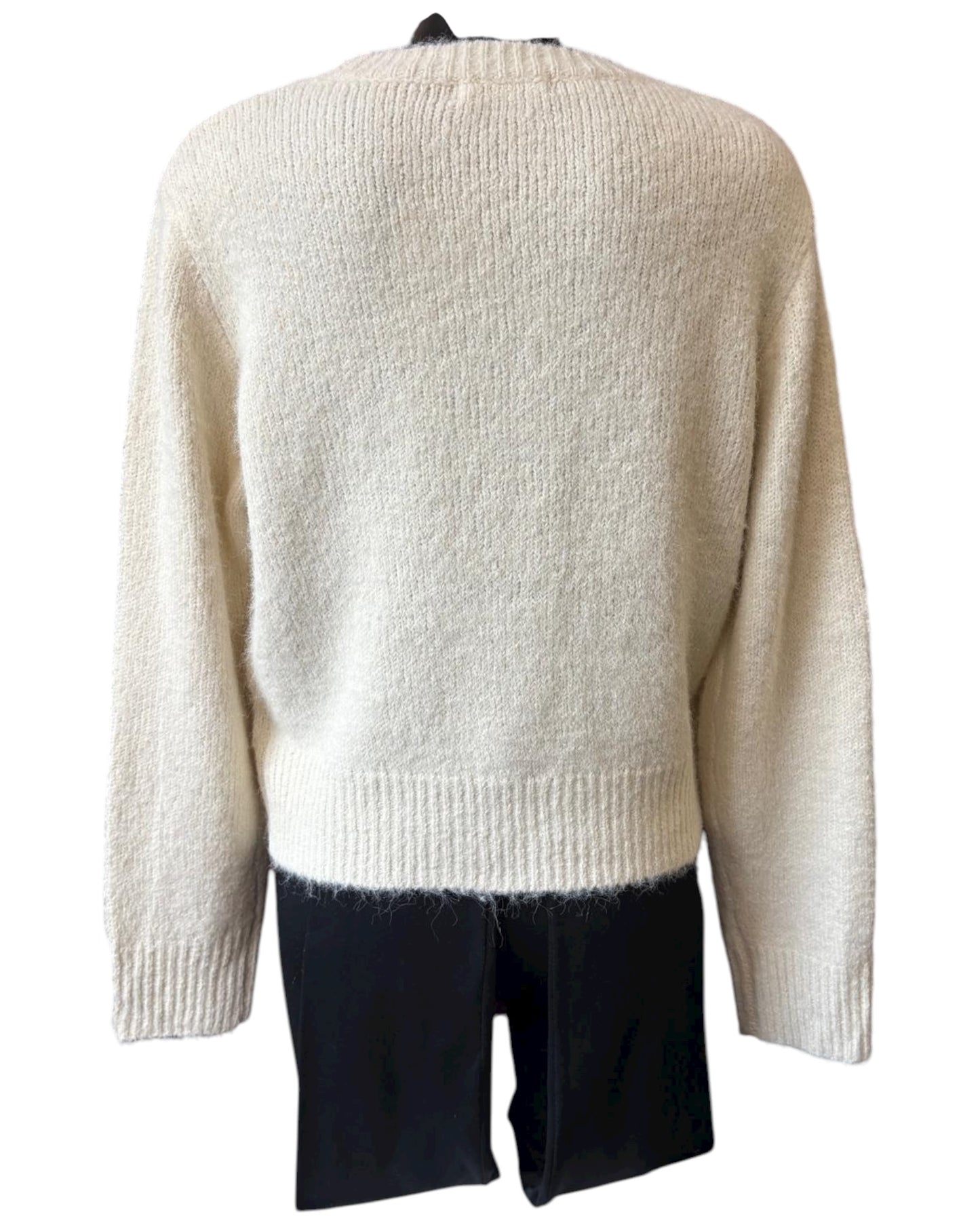 Jemima jewelled front short jumper - cream