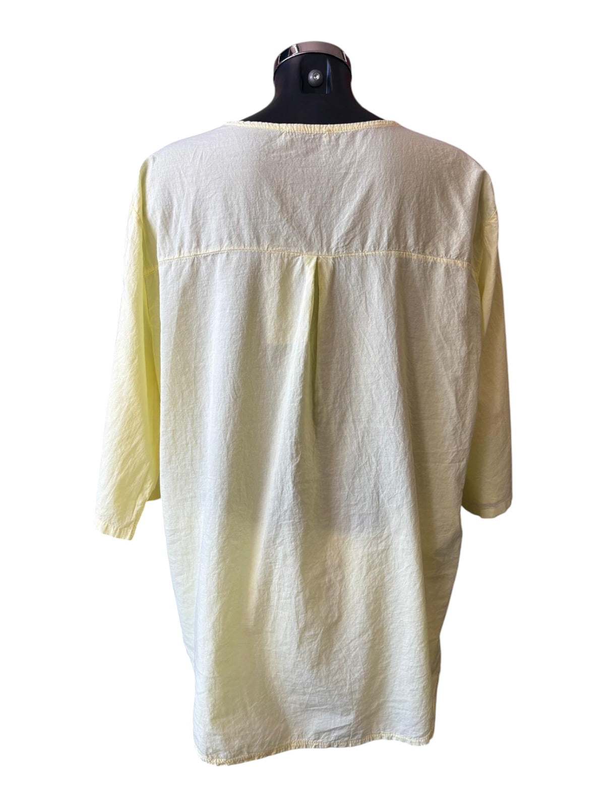 Cassidy embossed floral cotton button top - Lemon