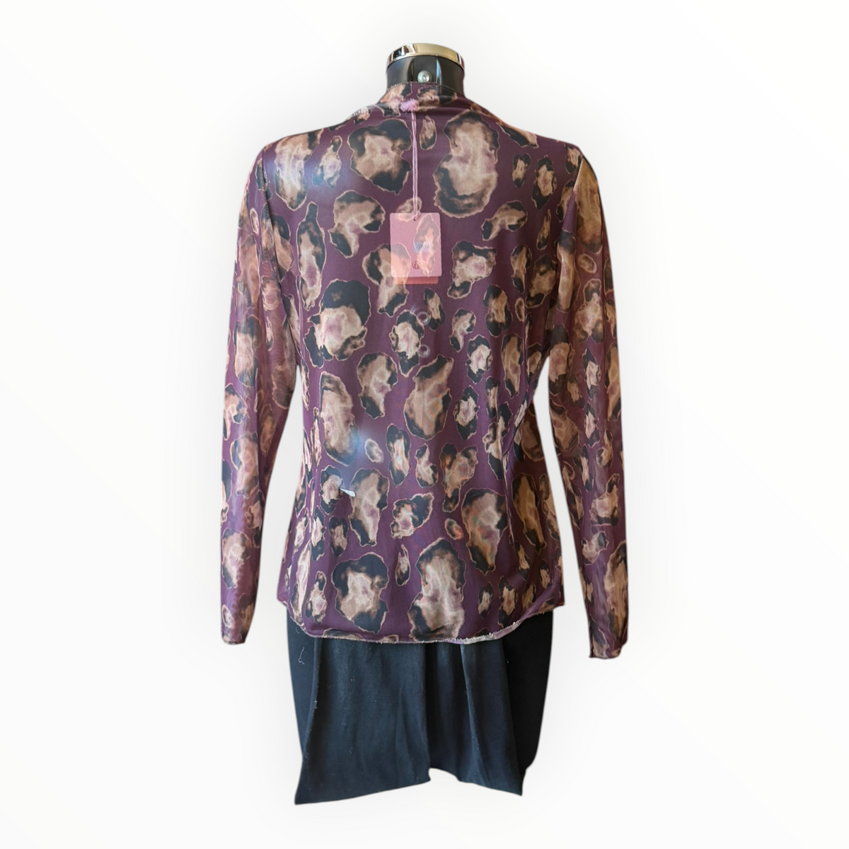 Mandy mesh top - animal plum