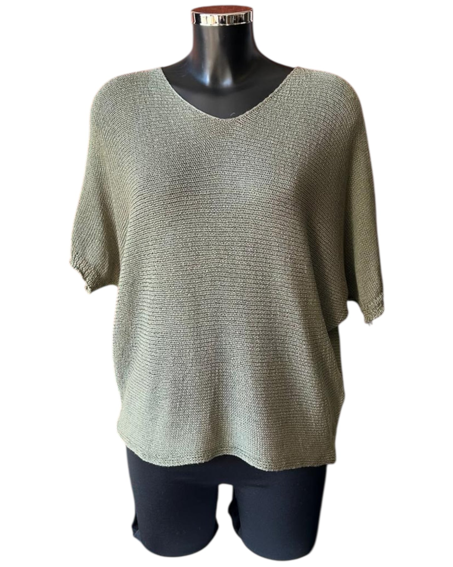 Tallulah fine knit button back jumper - Khaki