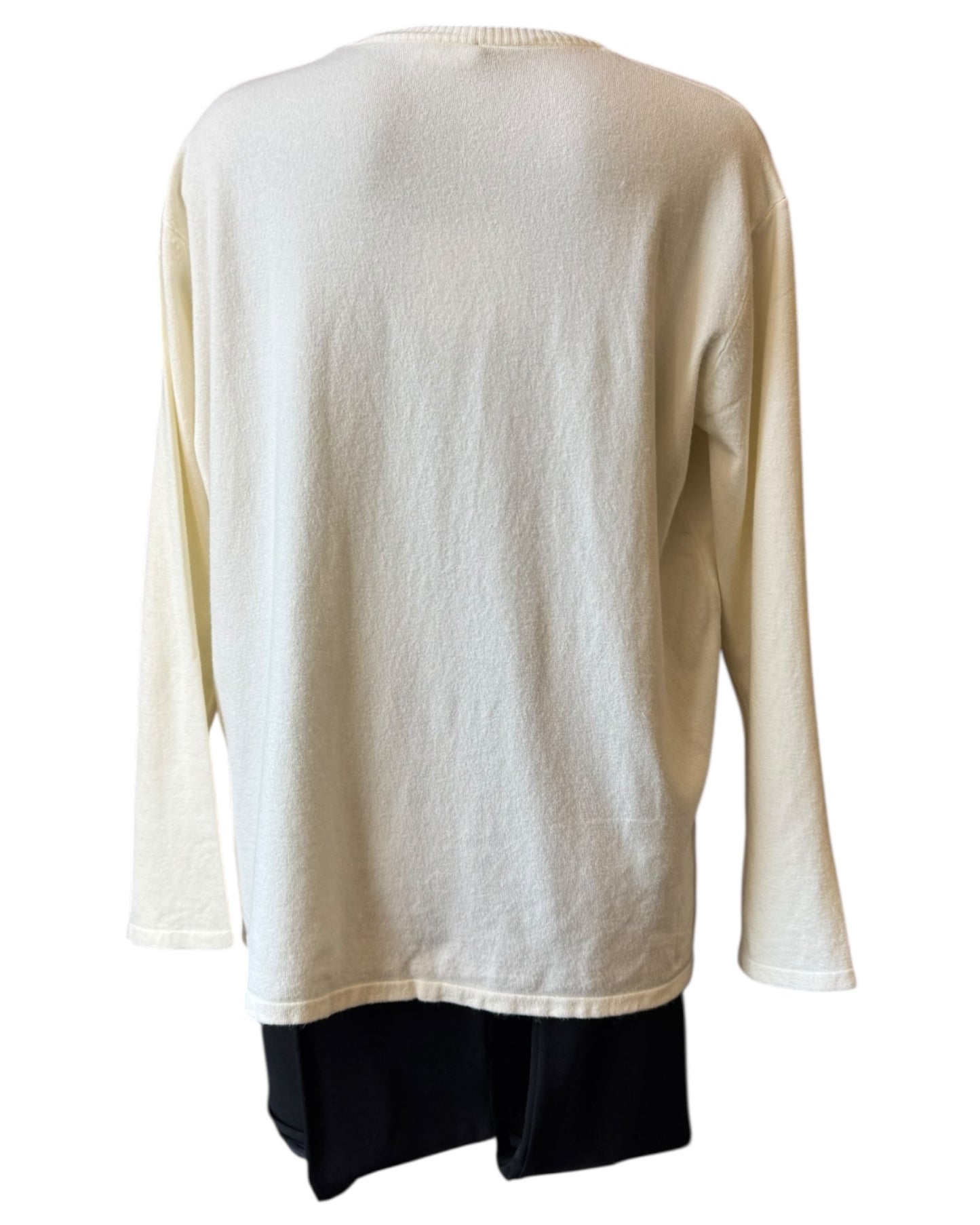 Alana fine knit appliqué flowers jumper - Cream