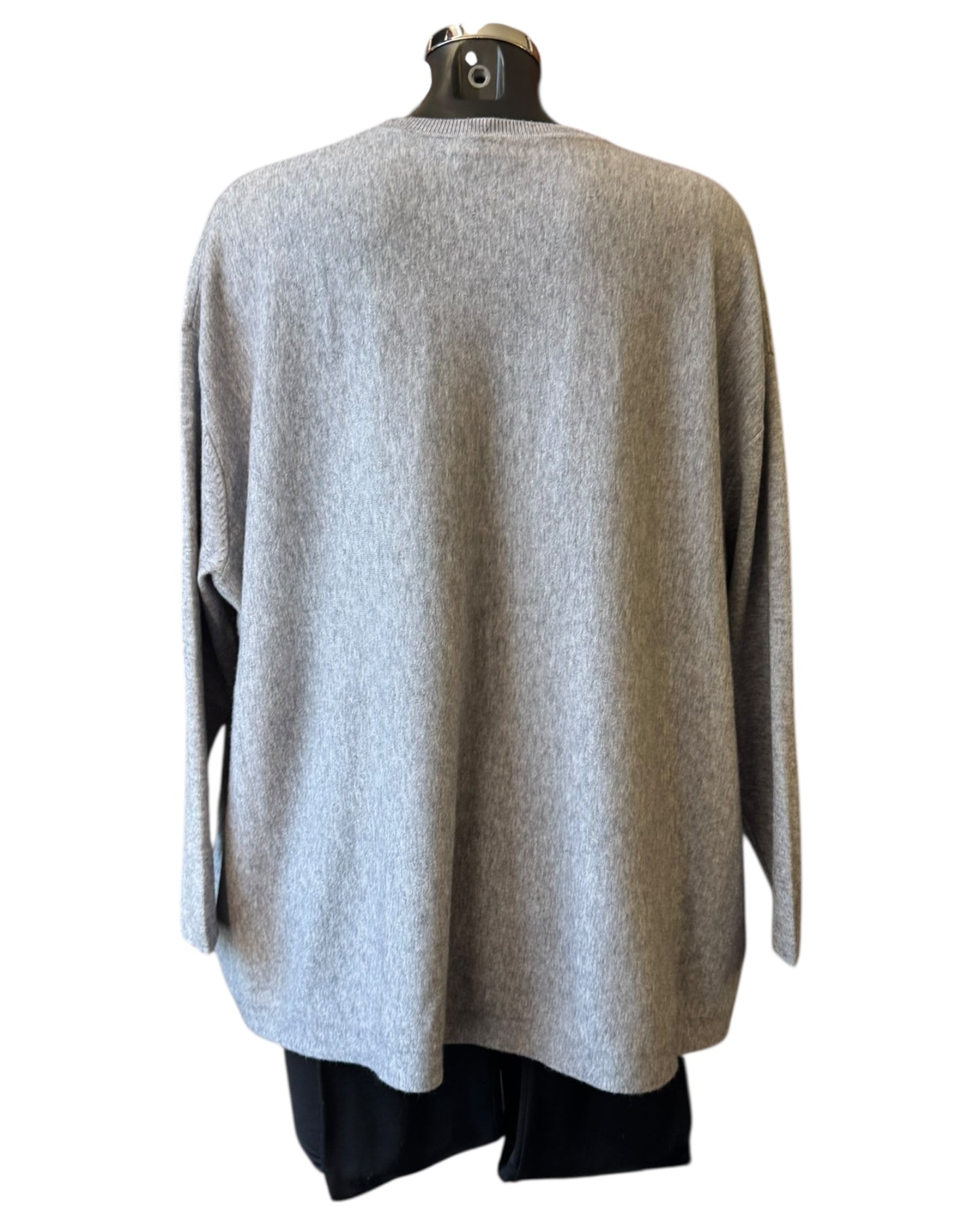 Olivia appliqué flower jumper - Grey
