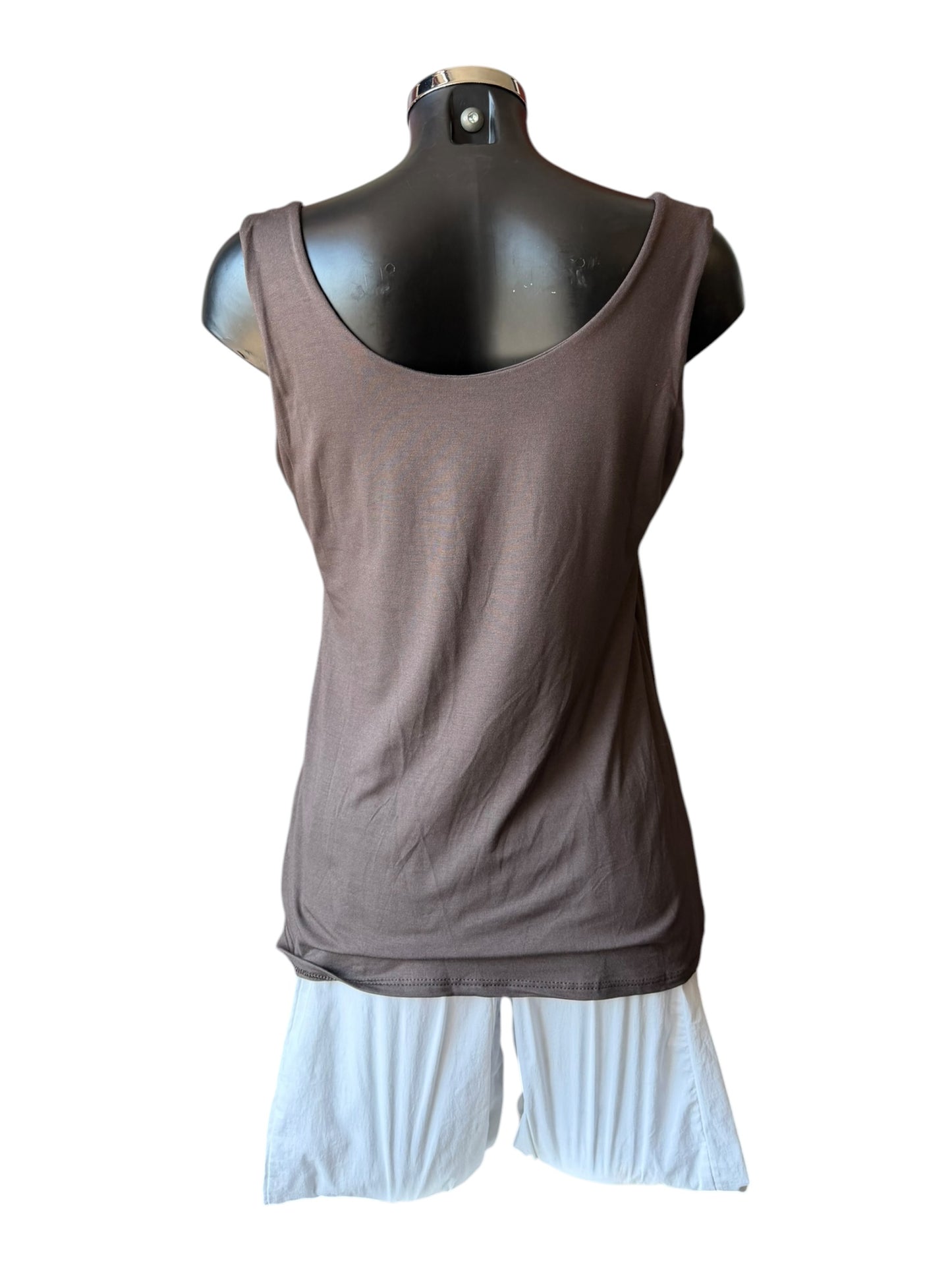 Dolly double layer vest top - Chocolate