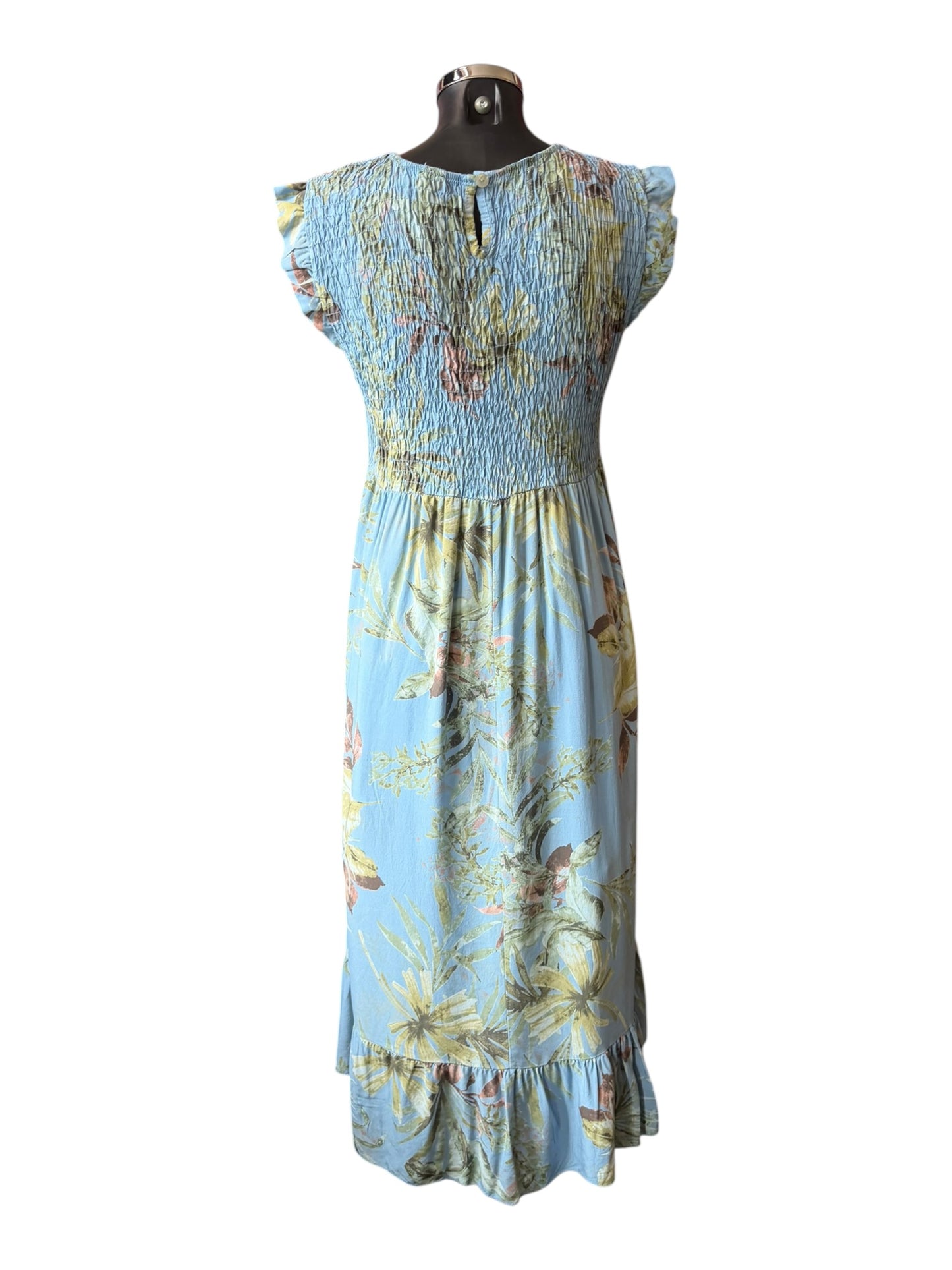 Molly midi dress tropical print dress - Denim
