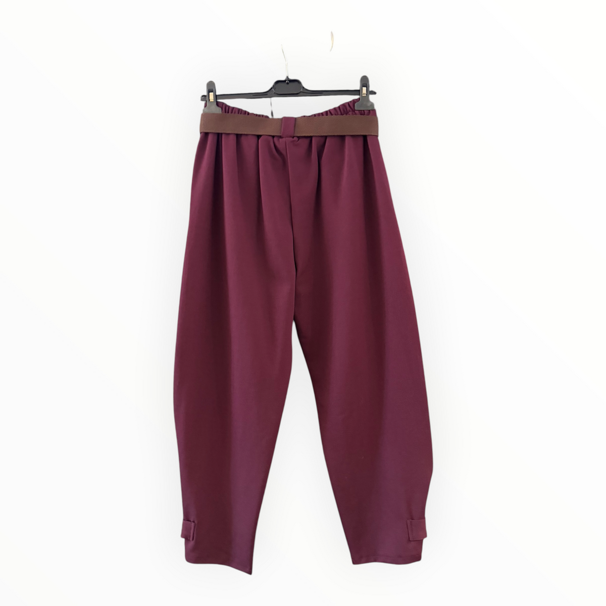 Bessie button hem trousers - Plum