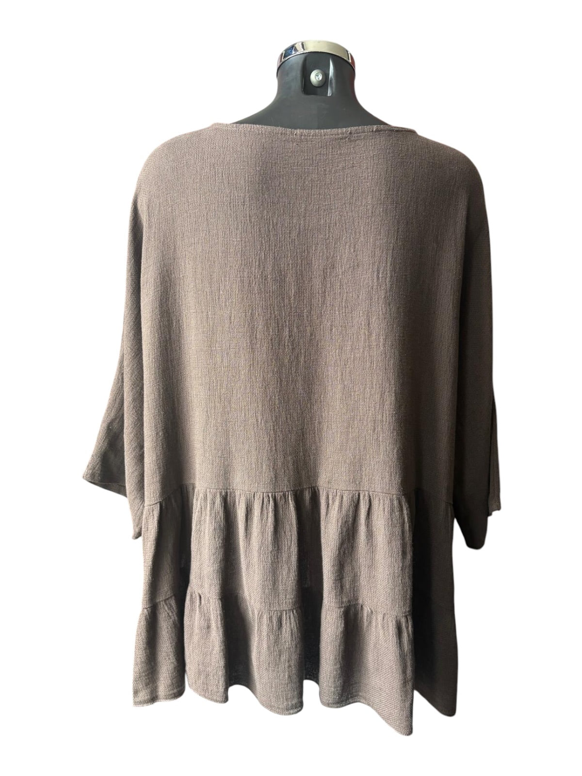 Casey range tiered tunic top - Chocolate