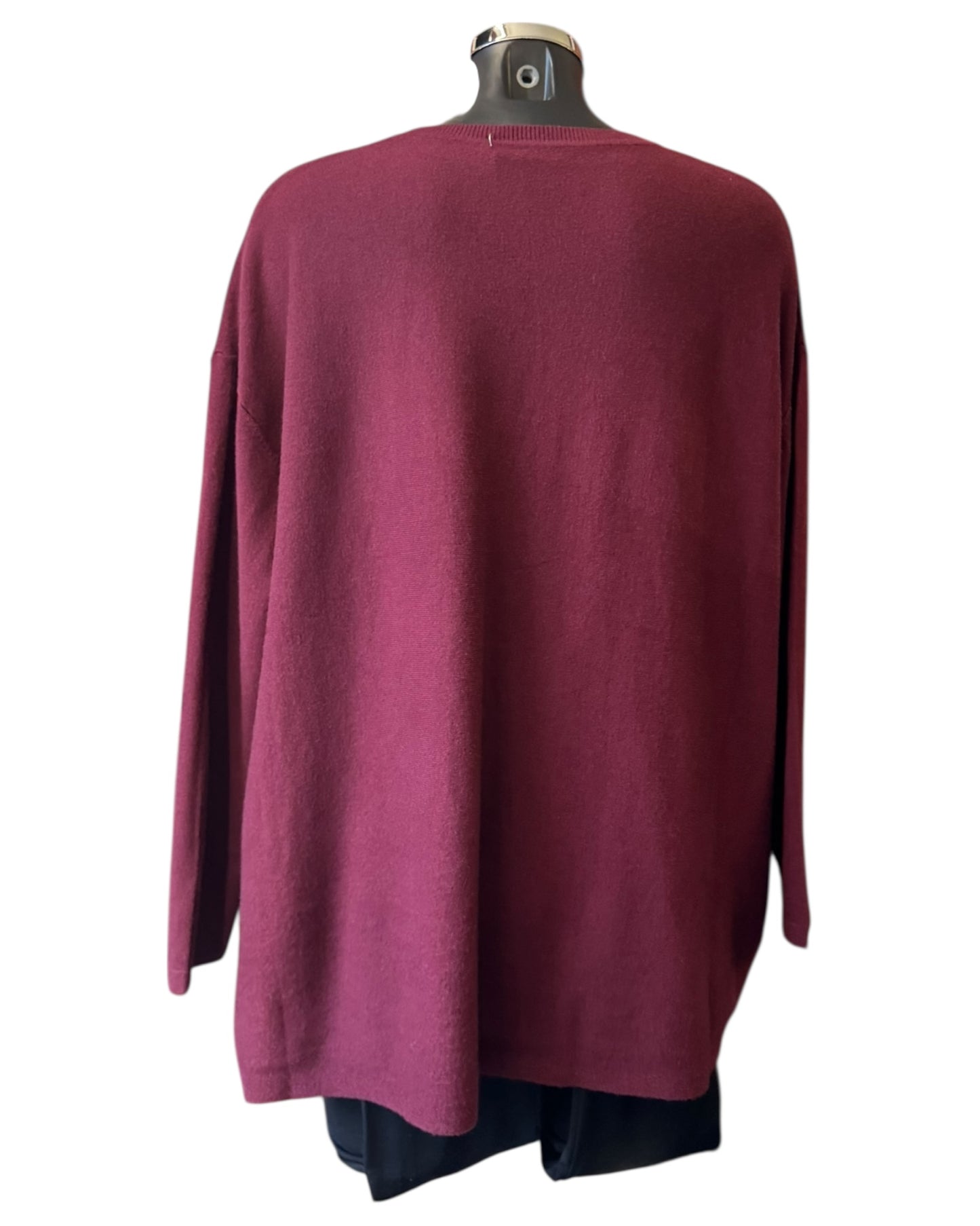 Olivia appliqué flower jumper - Bordeaux