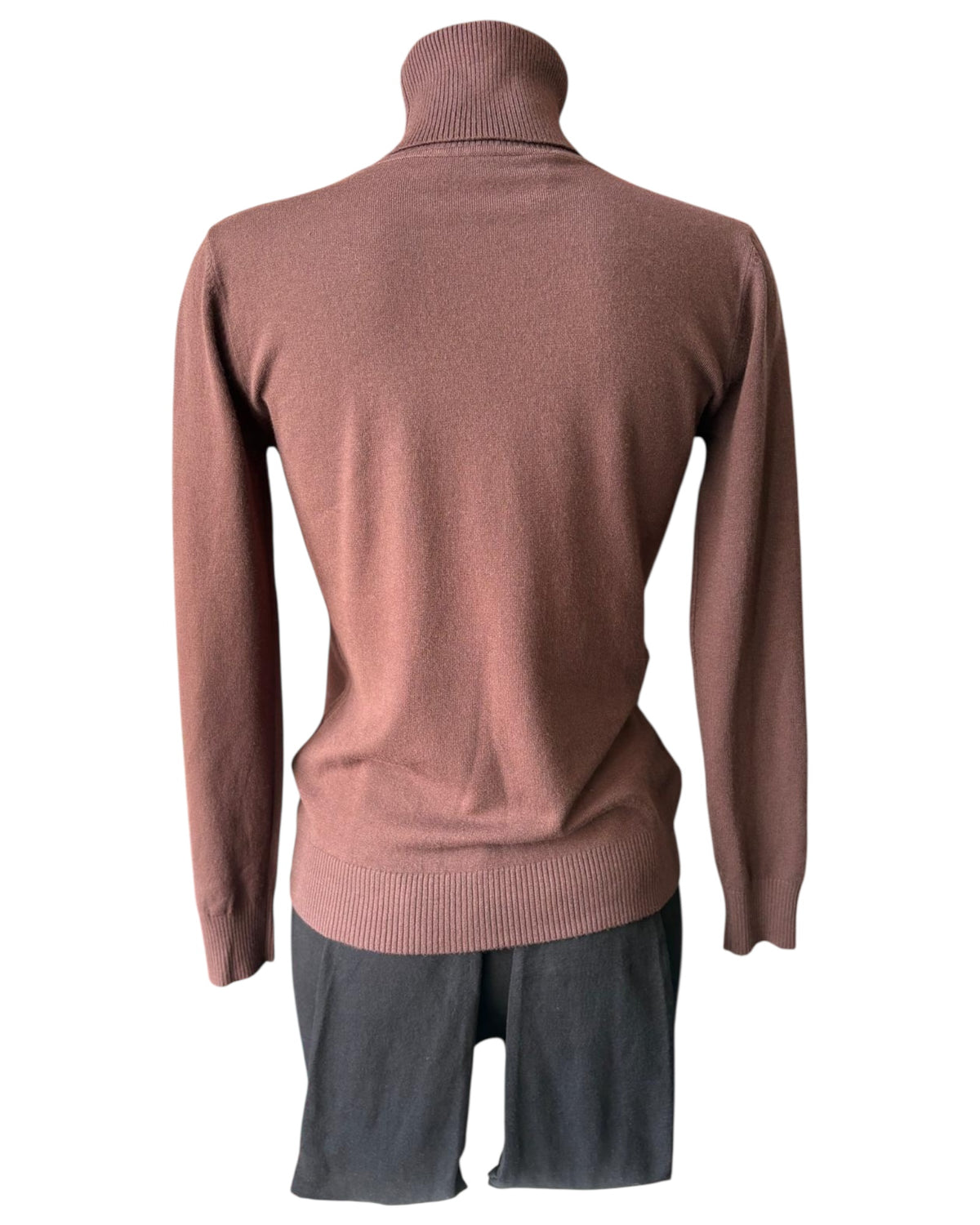 Zara fine knit polo neck - chocolate