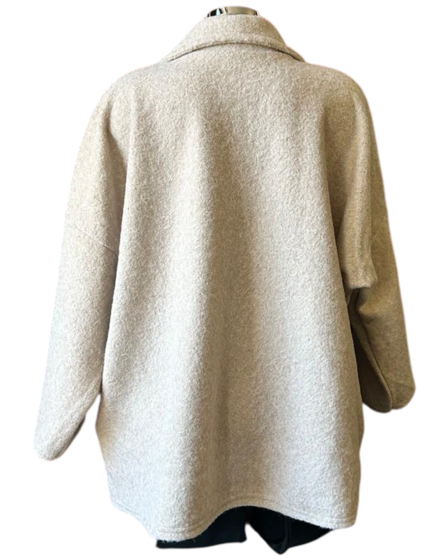 Margot oversized gold button coat - Beige