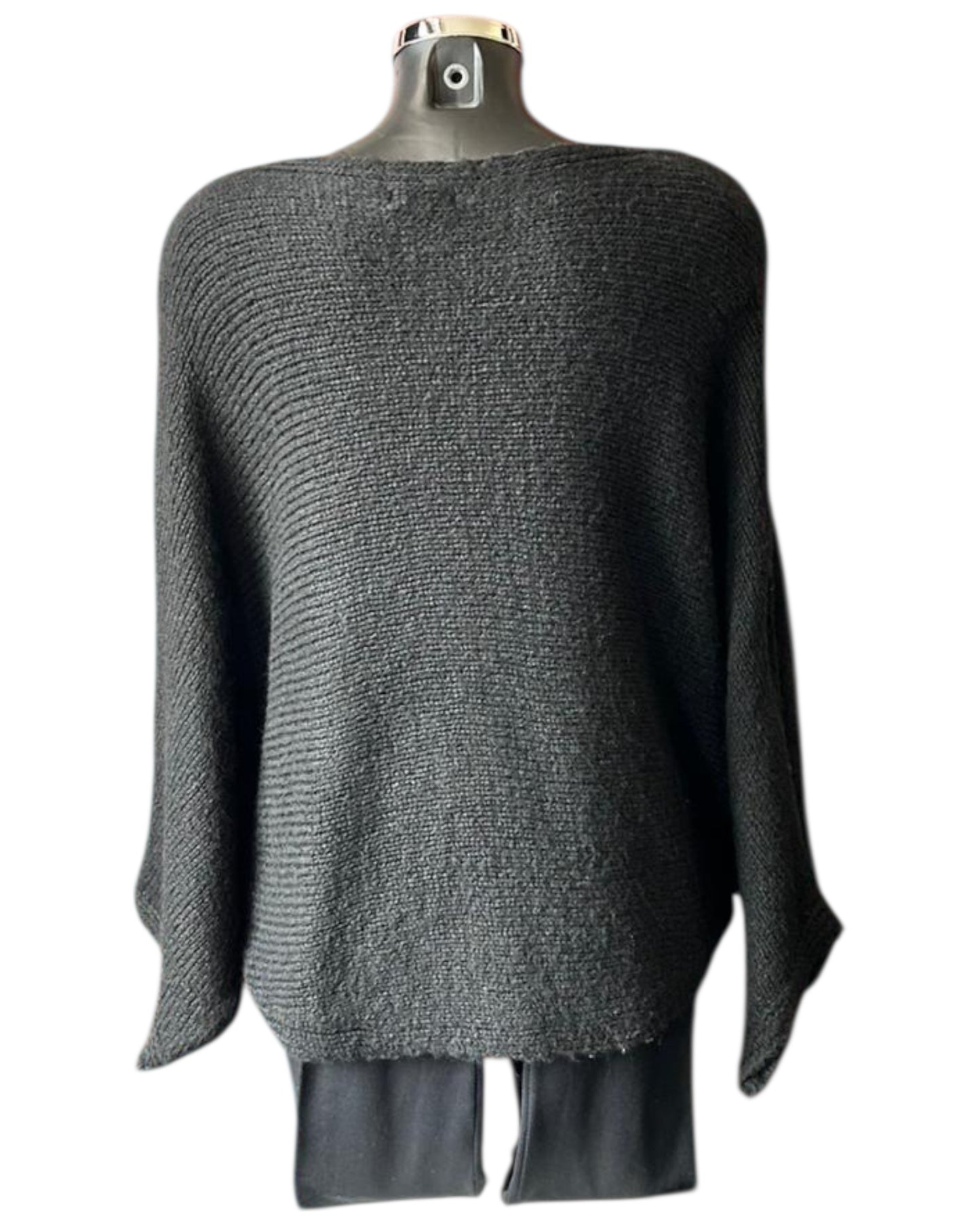 Tessa cross over layering jumper - Black