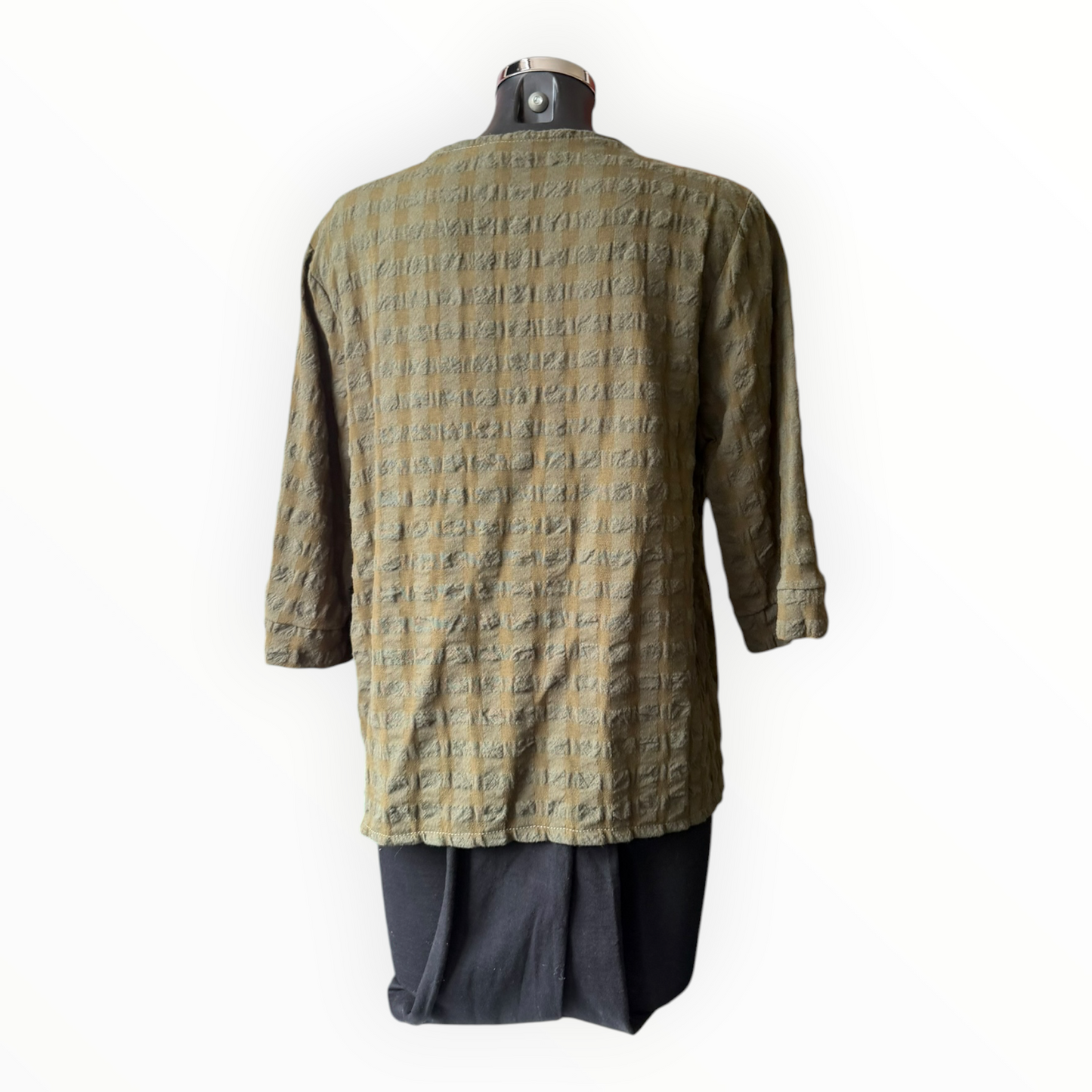Eliza range checked jacket top - Khaki