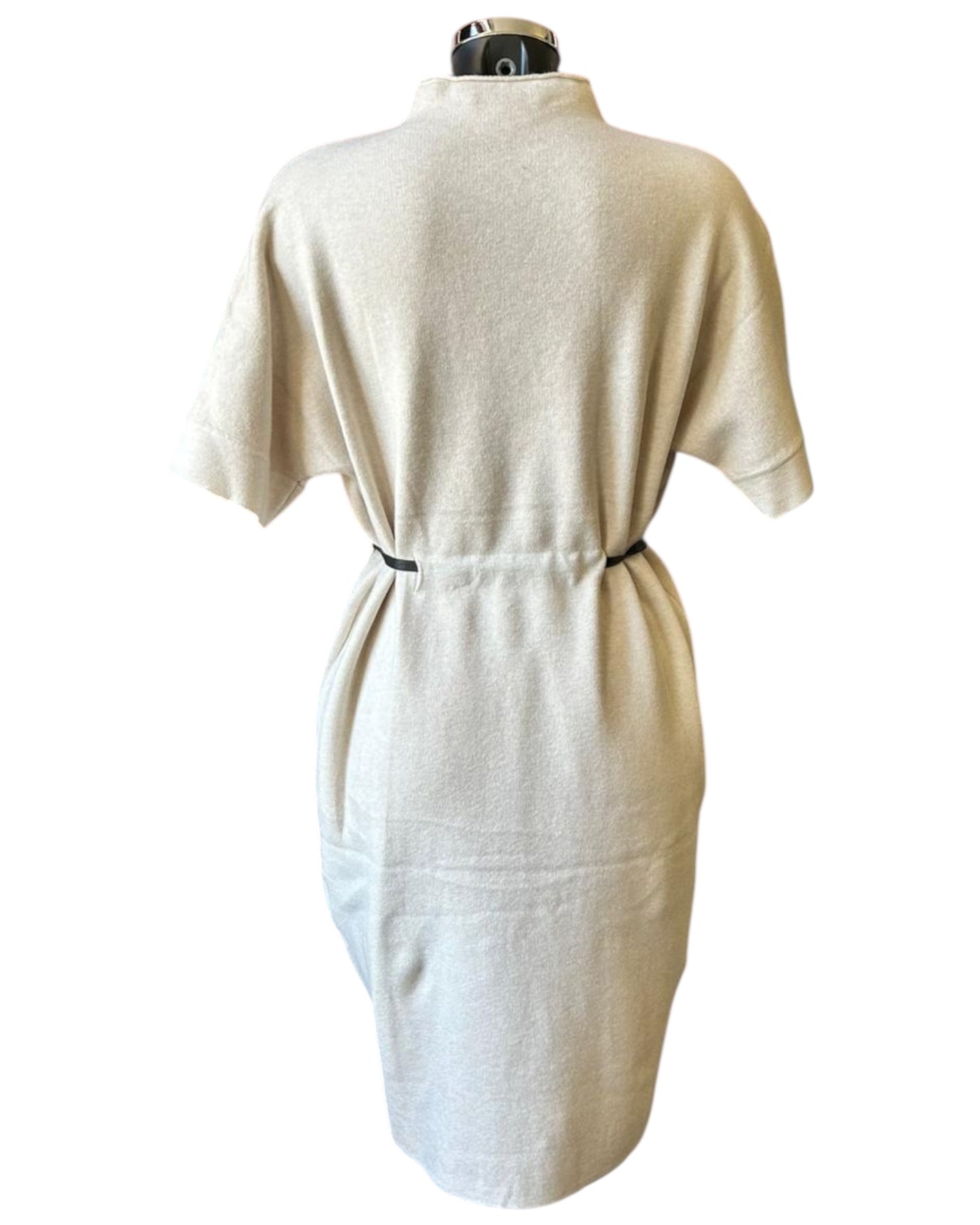 Thea knitted short belted dress - Beige