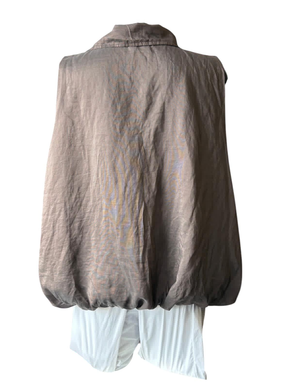 Isla range puff hem sleeveless top - Chocolate