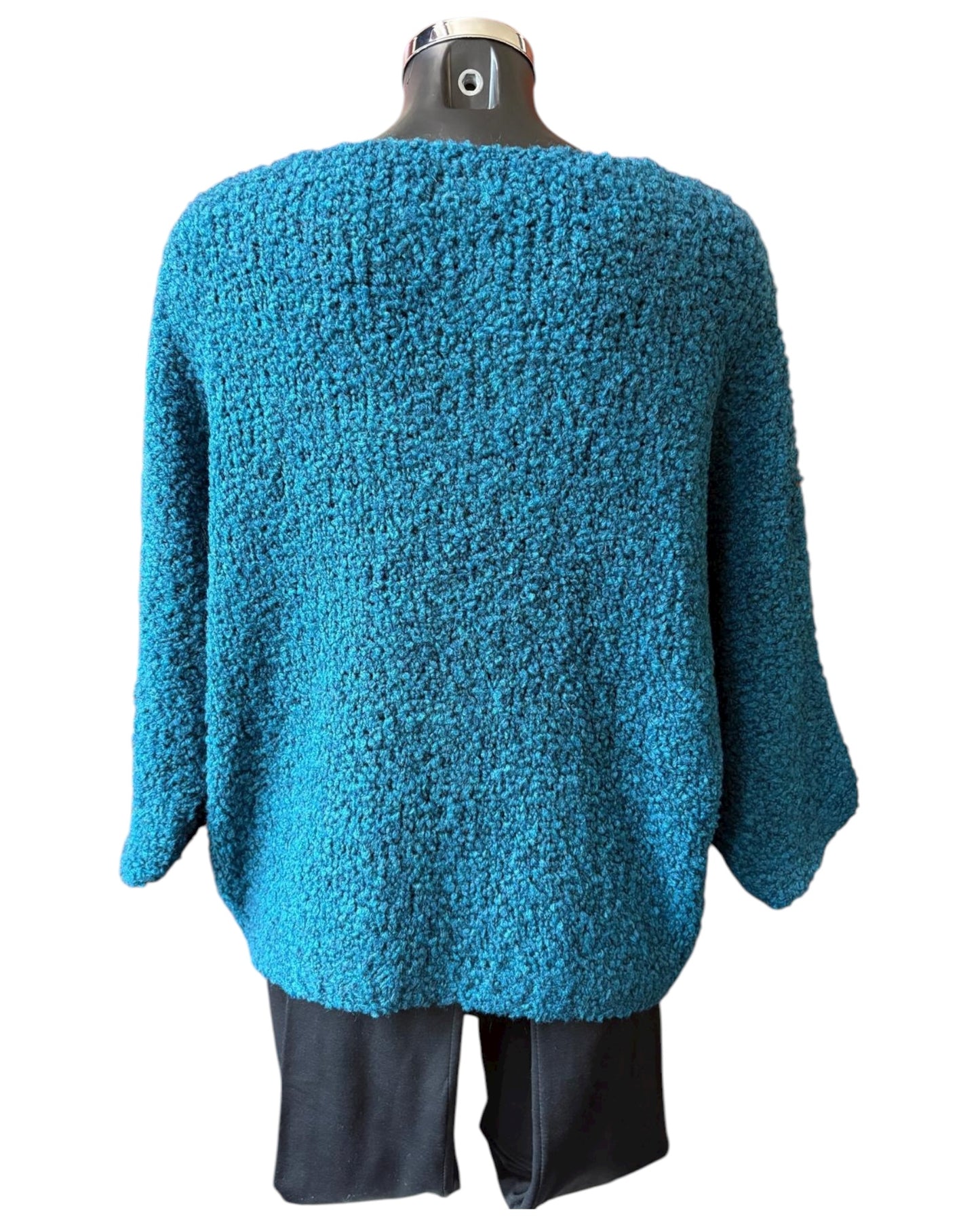 Harper slouchy boucle knit short jumper - Teal