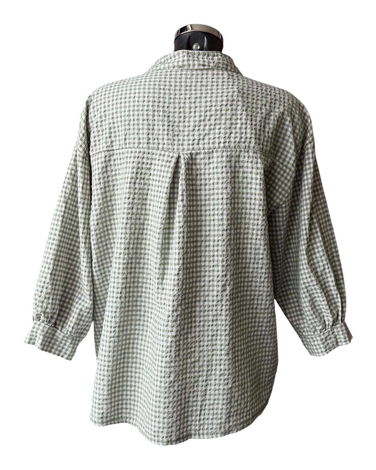 Gia gingham check oversized shirt - Khaki