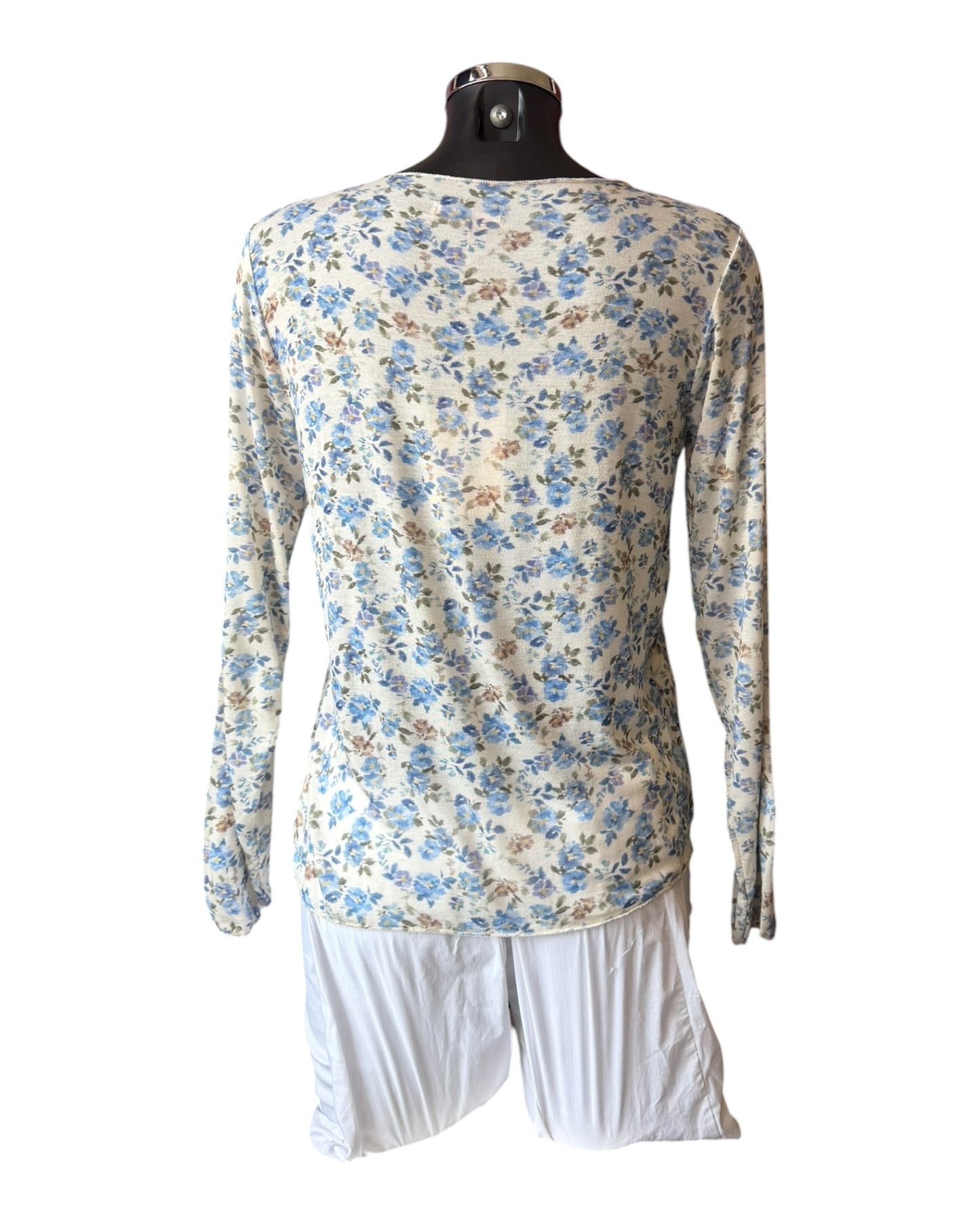 Scarlet floral mesh top - Blue
