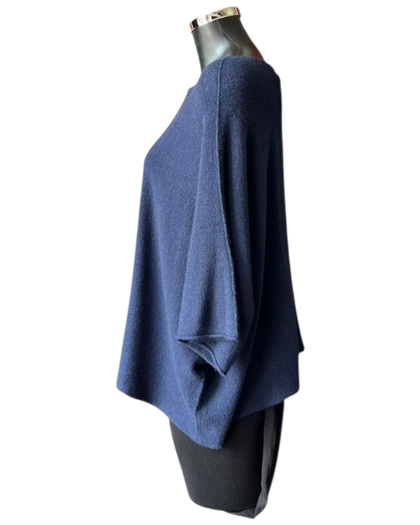 Abigail soft knit short boxy jumper - Navy