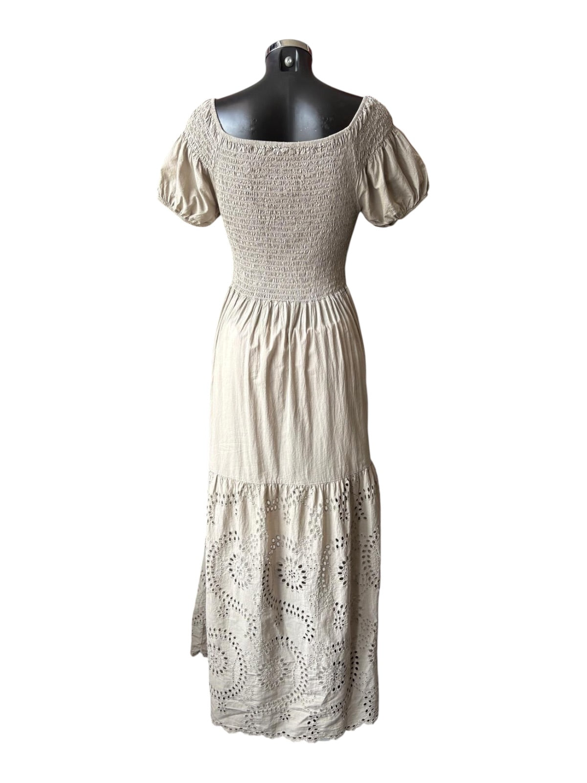 Dolly rouched top cutwork maxi dress - Taupe