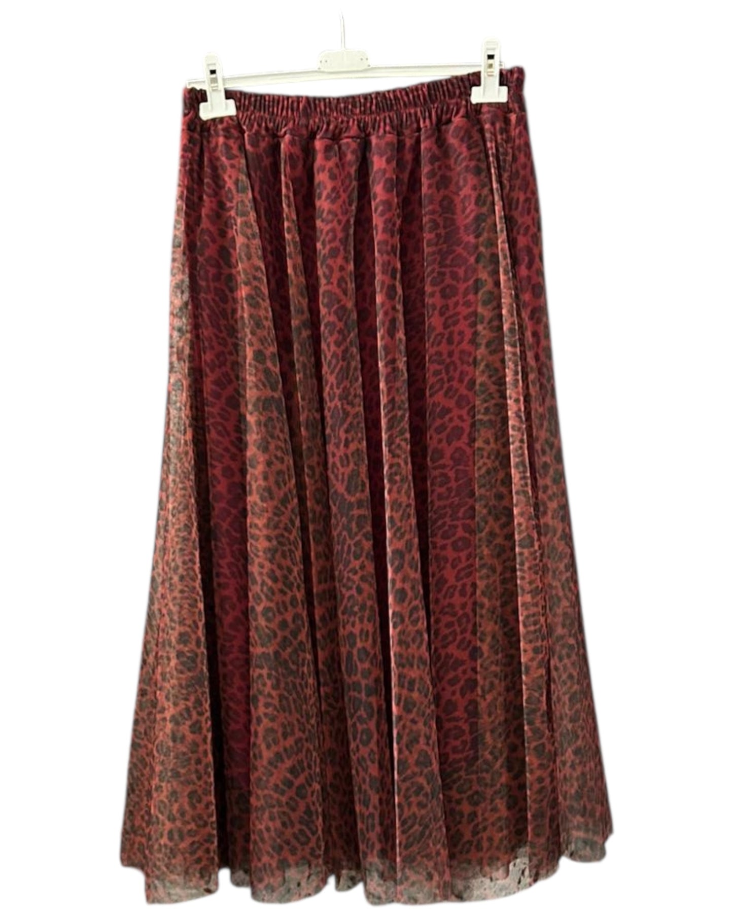 Bella on trend tulle patterned skirt - Bordeaux animal