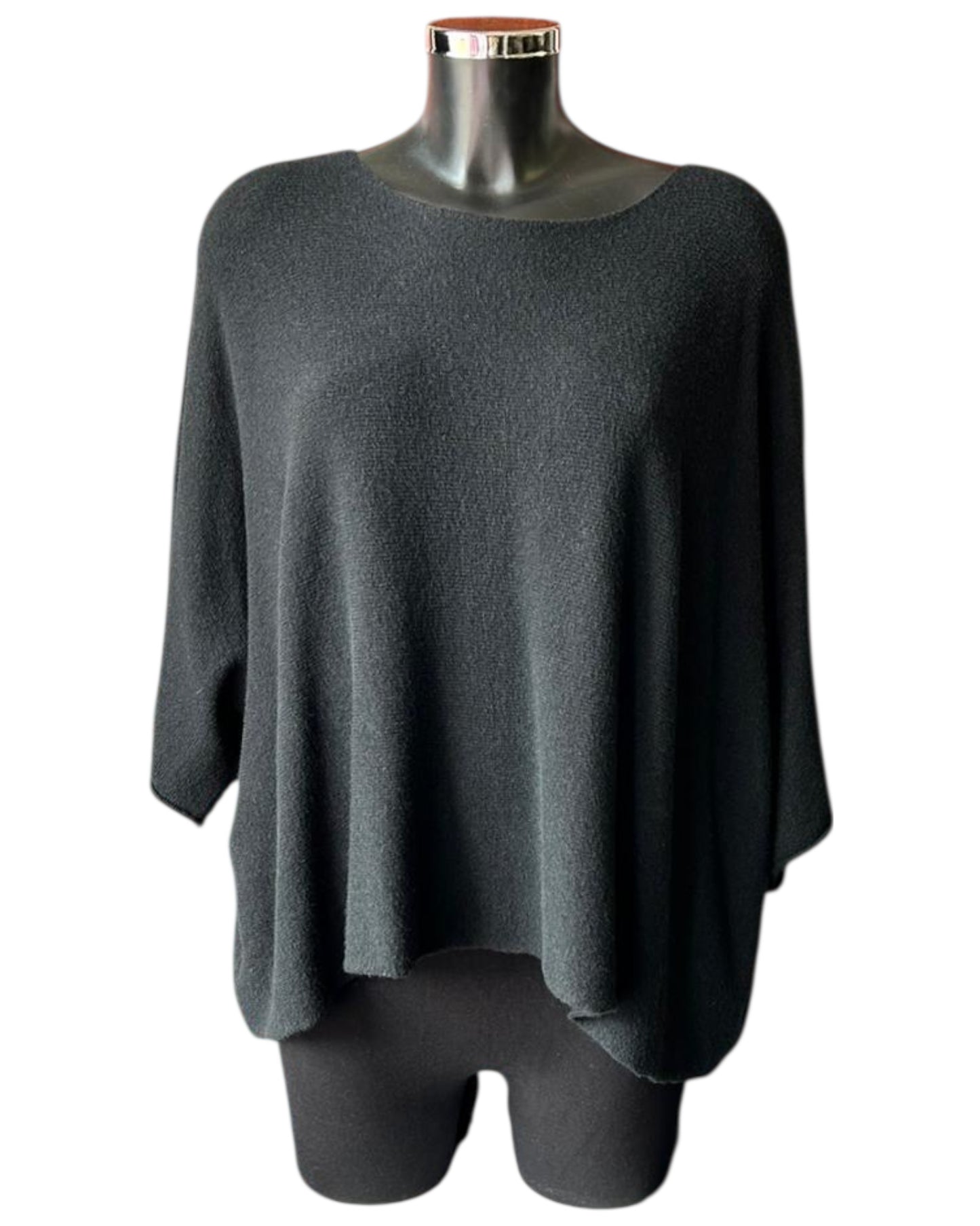 Abigail soft knit short boxy jumper - Black