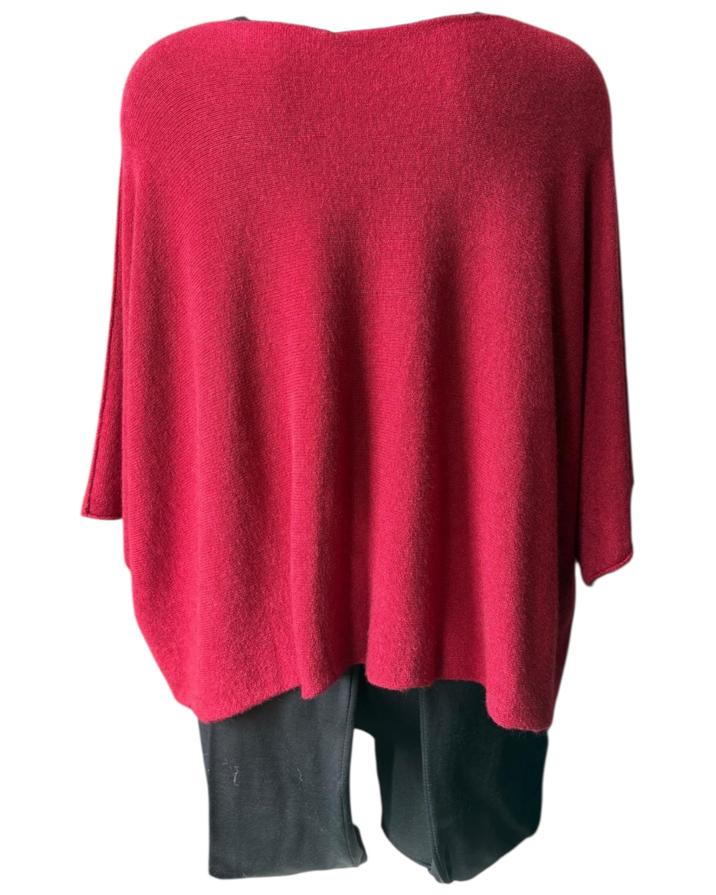 Abigail soft knit short boxy jumper - Bordeaux