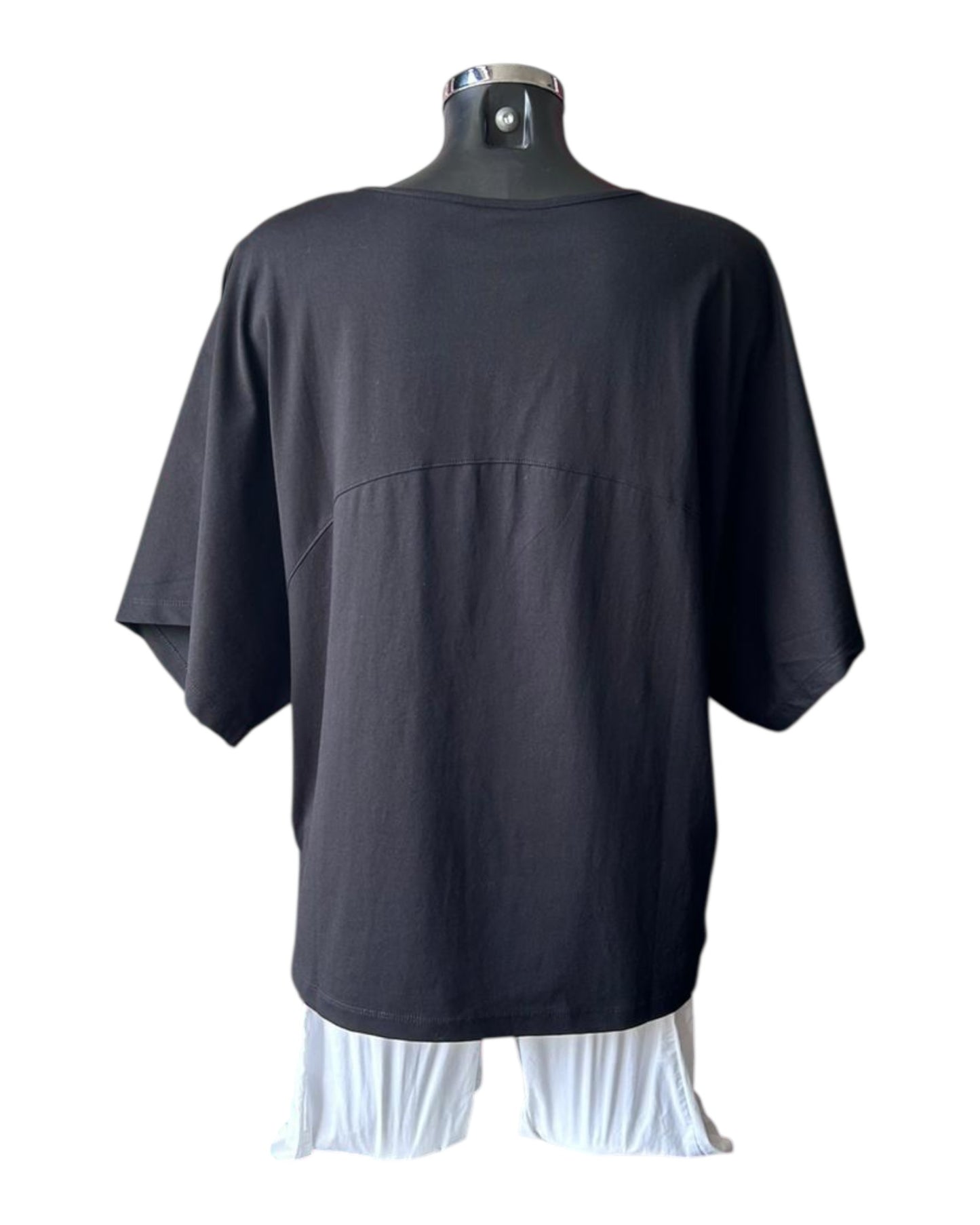 Tirelli wide sleeve yoke t-shirt top - Black