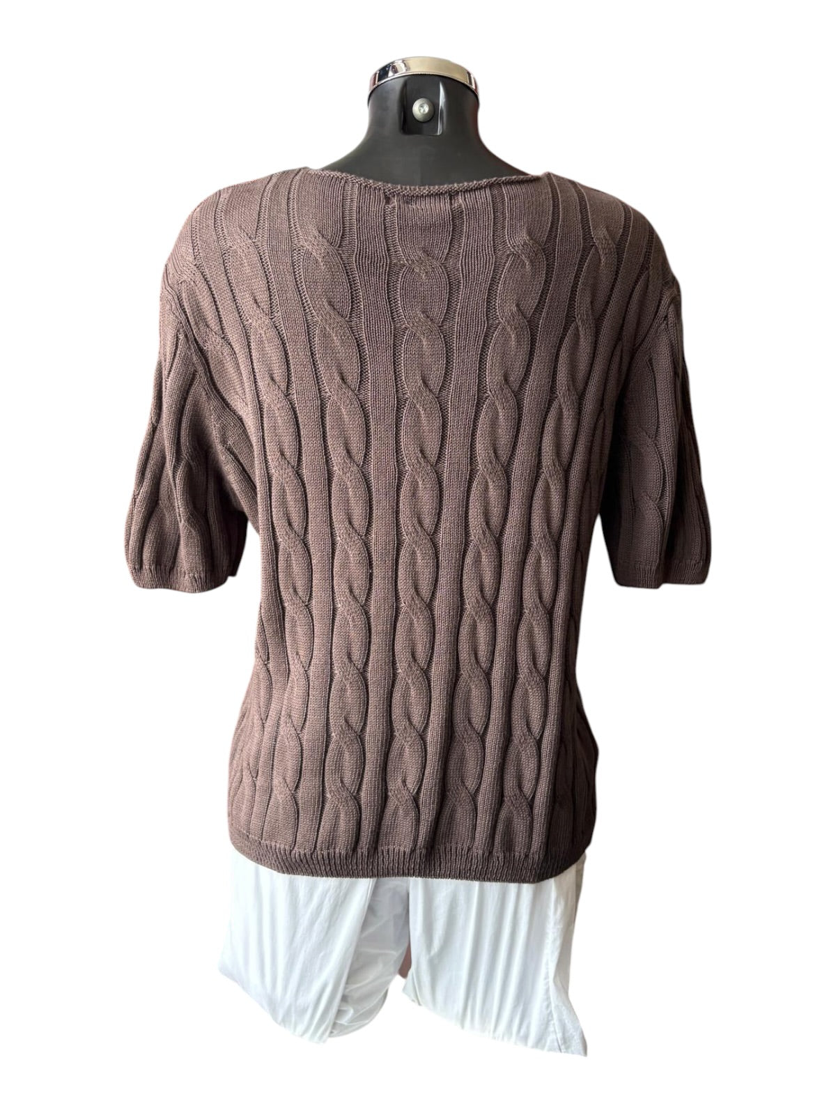 Mila cable knit cotton jumper - Chocolate