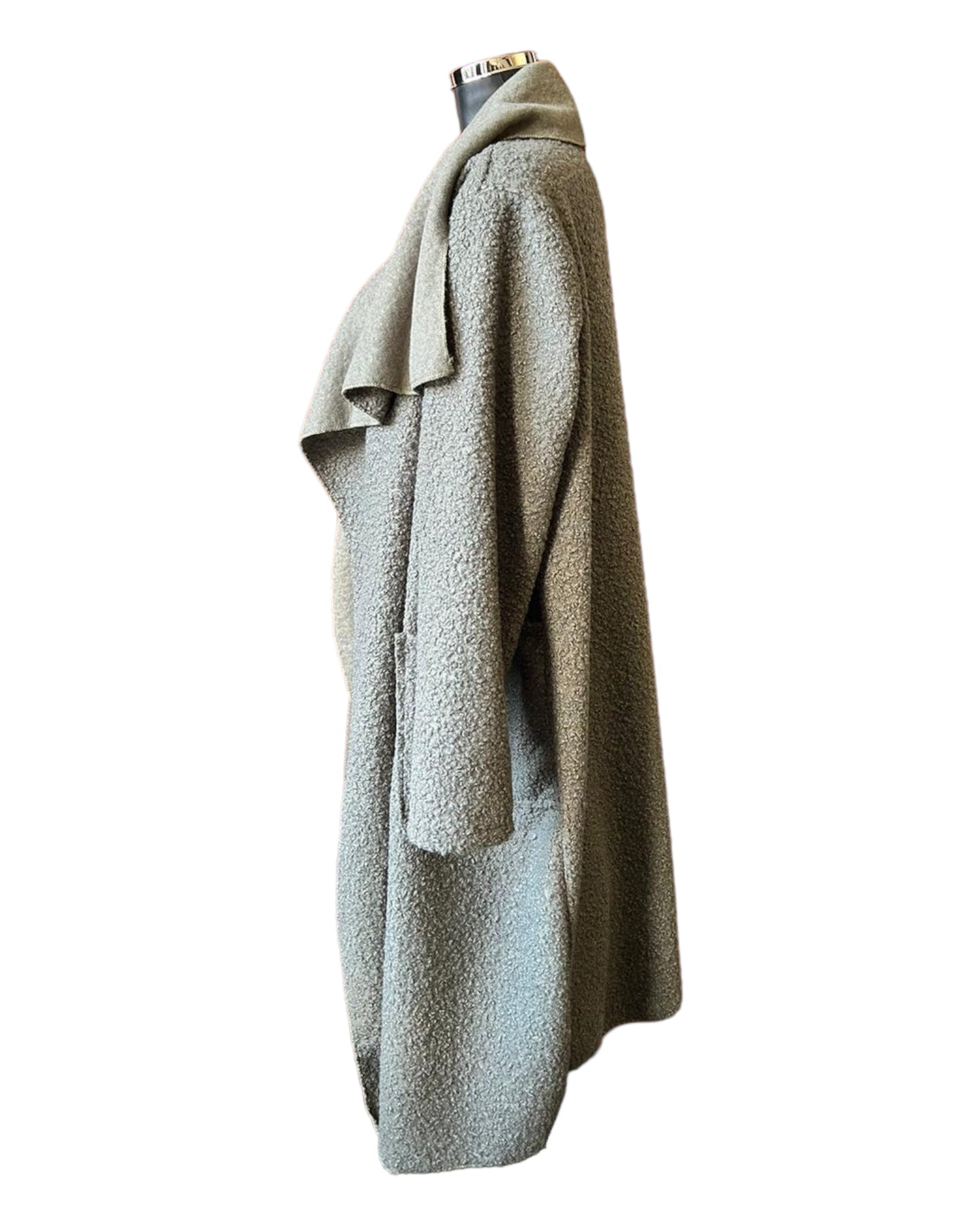 Delilah boucle waterfall coatigan - khaki