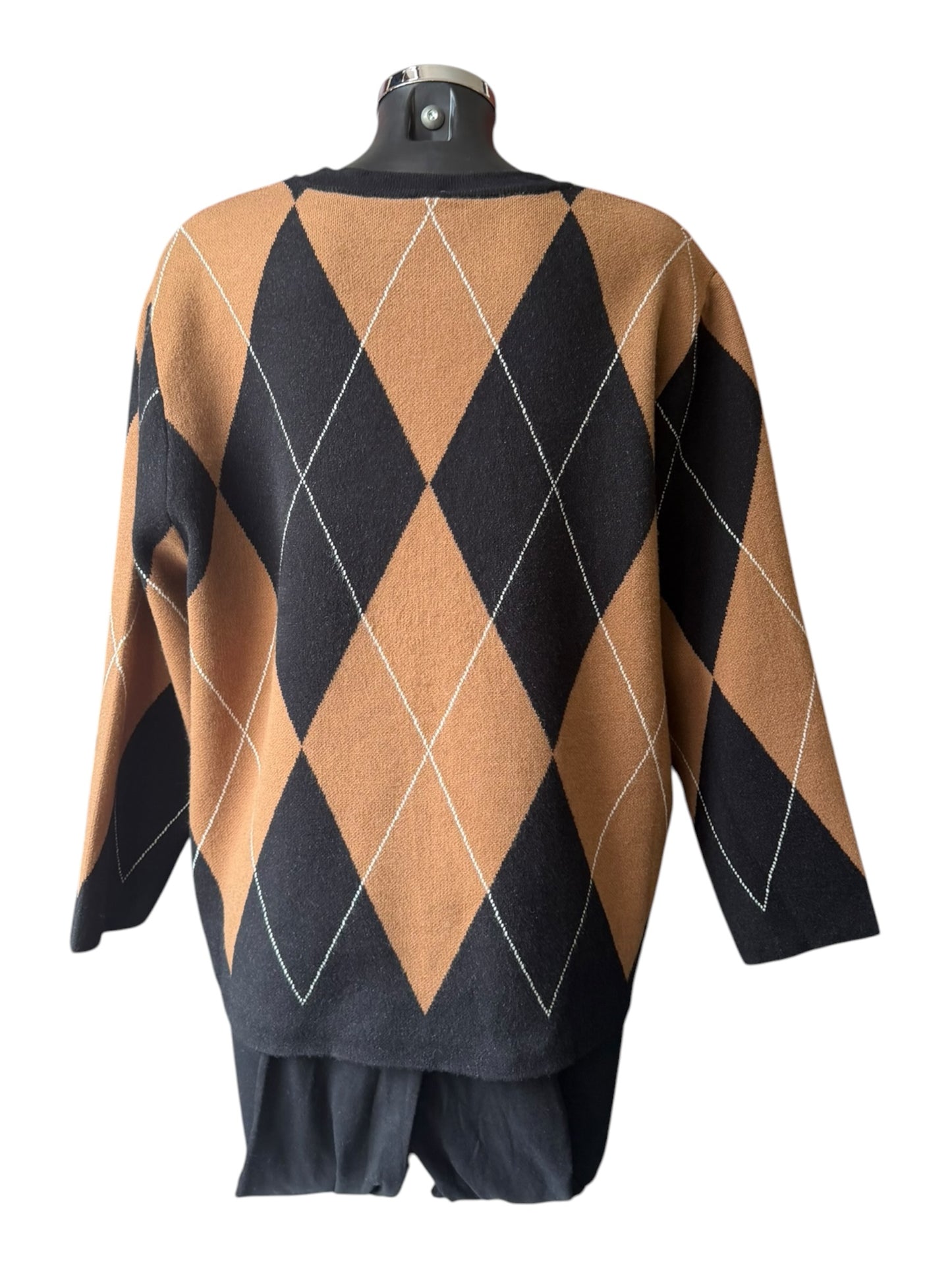 Davina argyle pattern jumper - Black mix