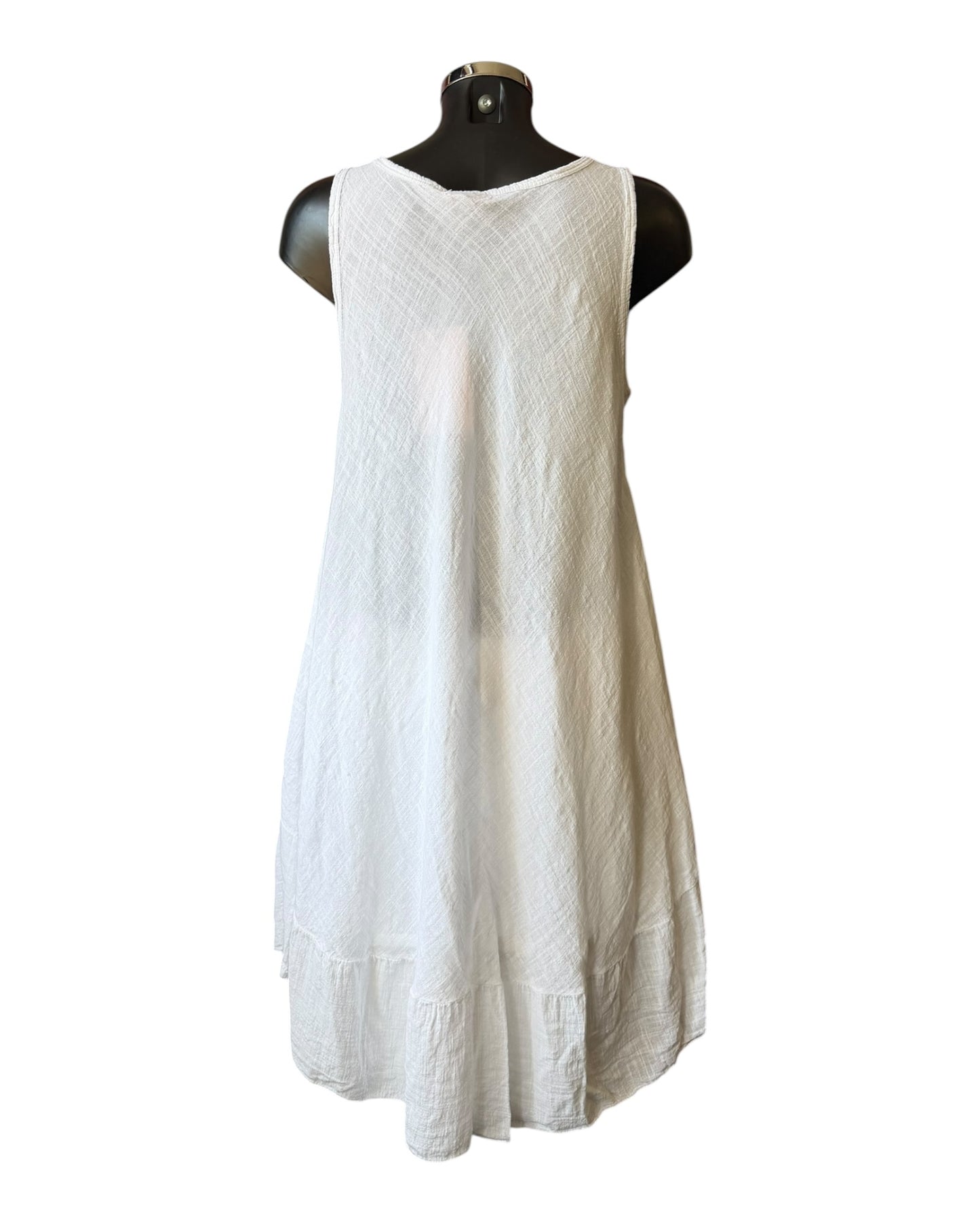 Alice sleeveless bias cut dress - White