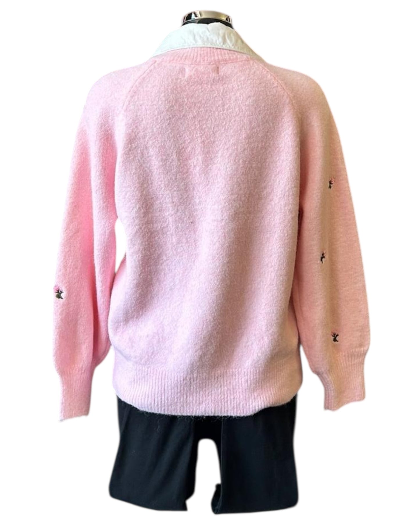 Shelly mock 2 piece embroidered flower - Pink