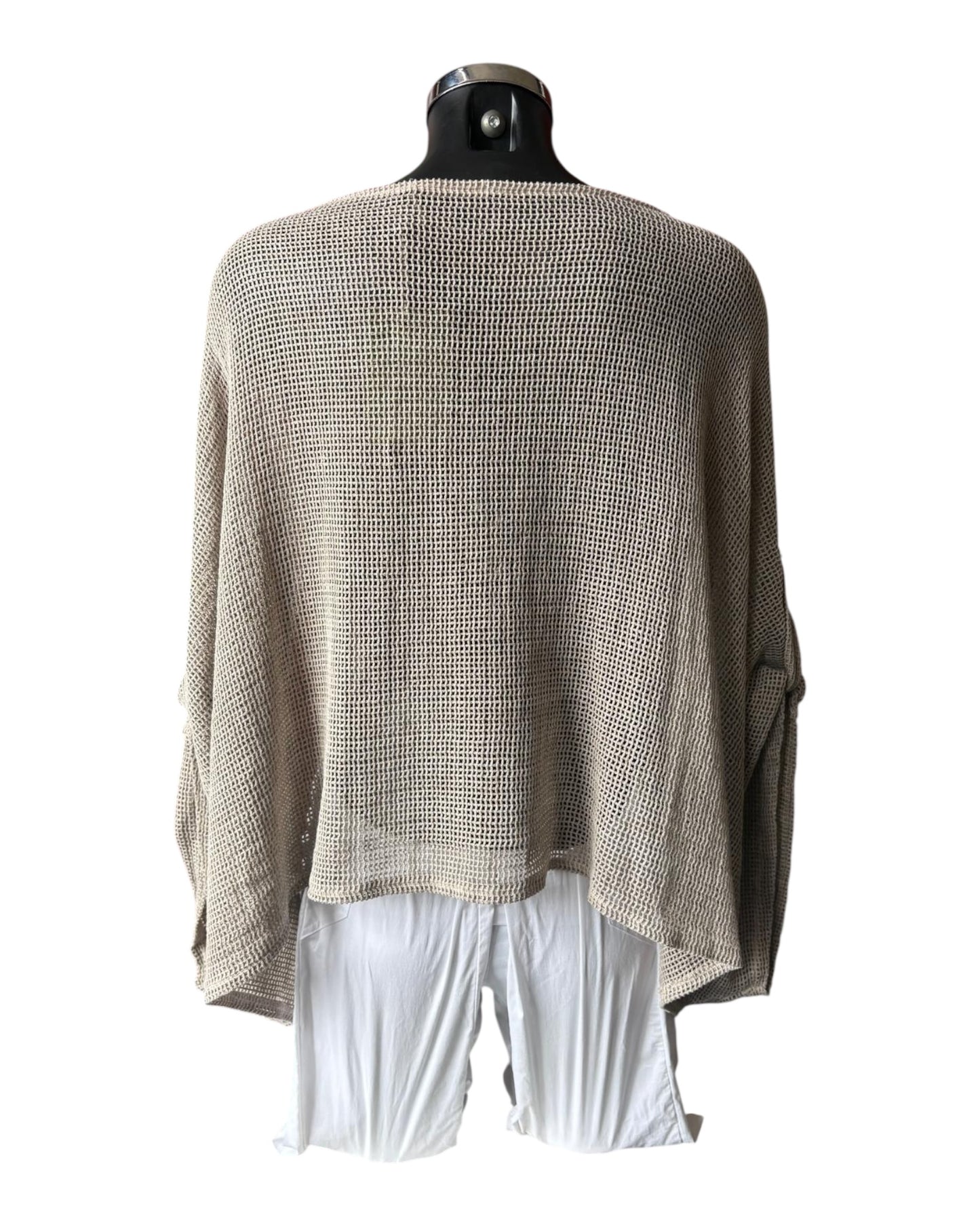 Casey range slouchy mesh cardigan - Mocha