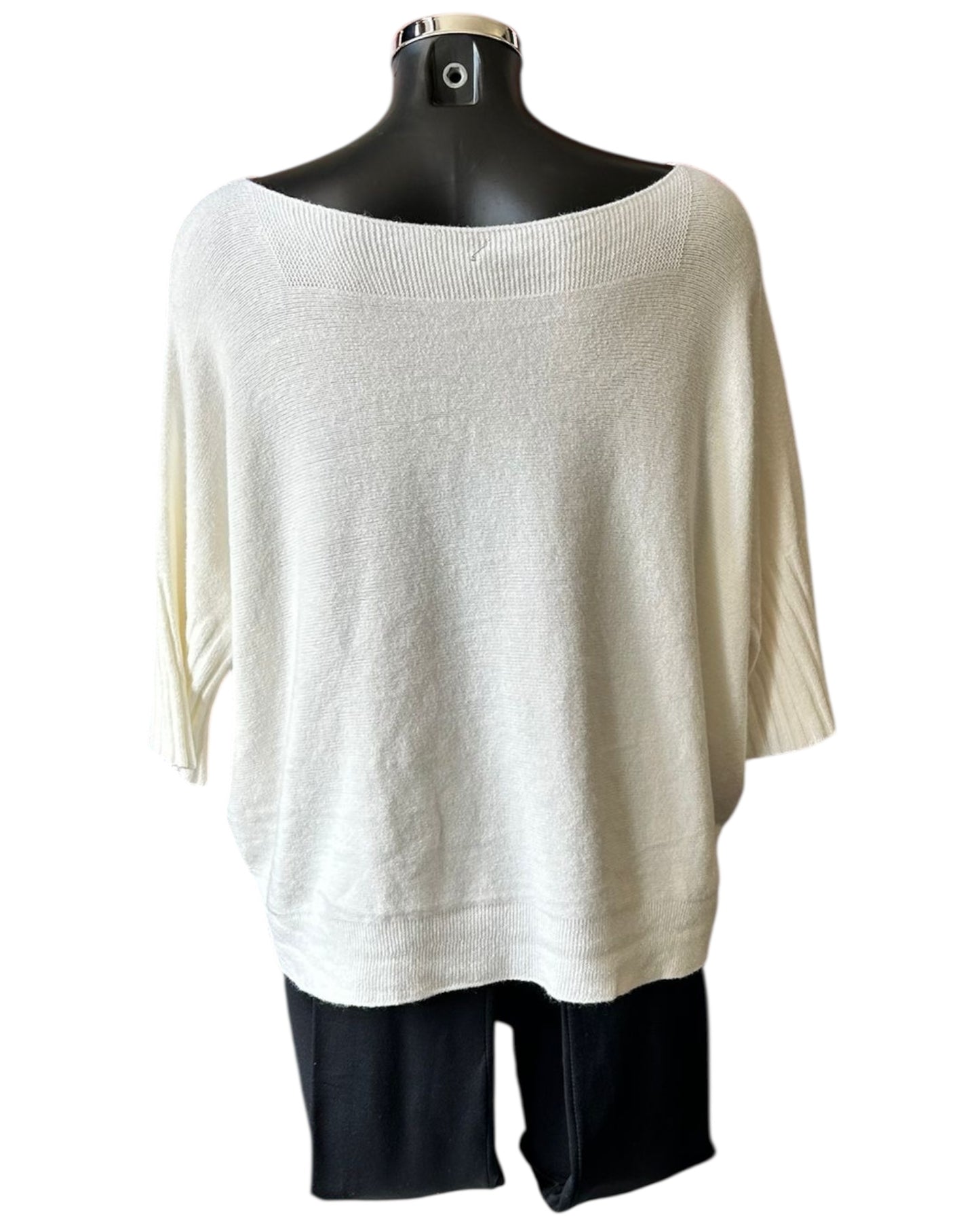 Morgan half sleeve boxy jumper - Winter White