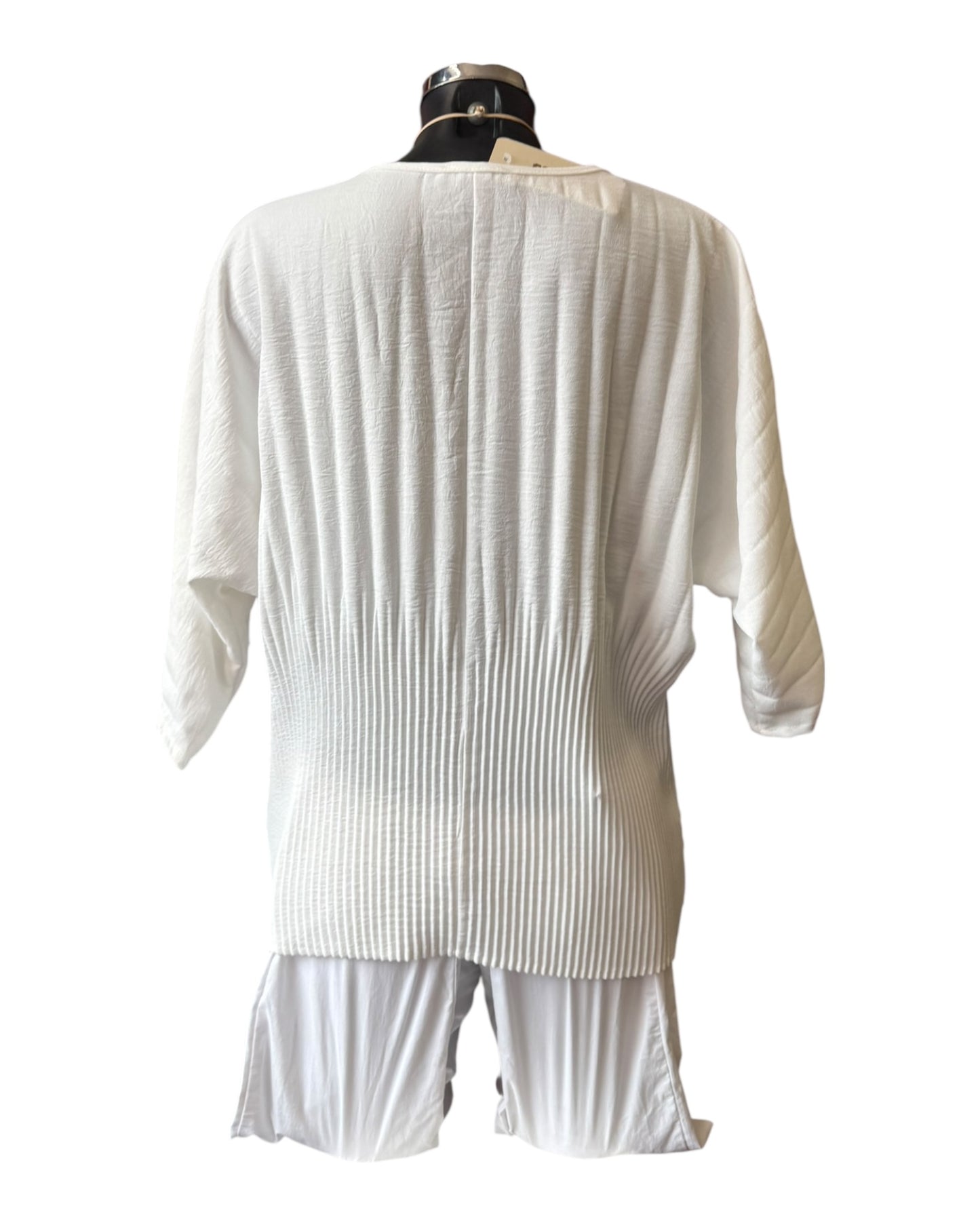 Lynne self stripe batwing ivory top