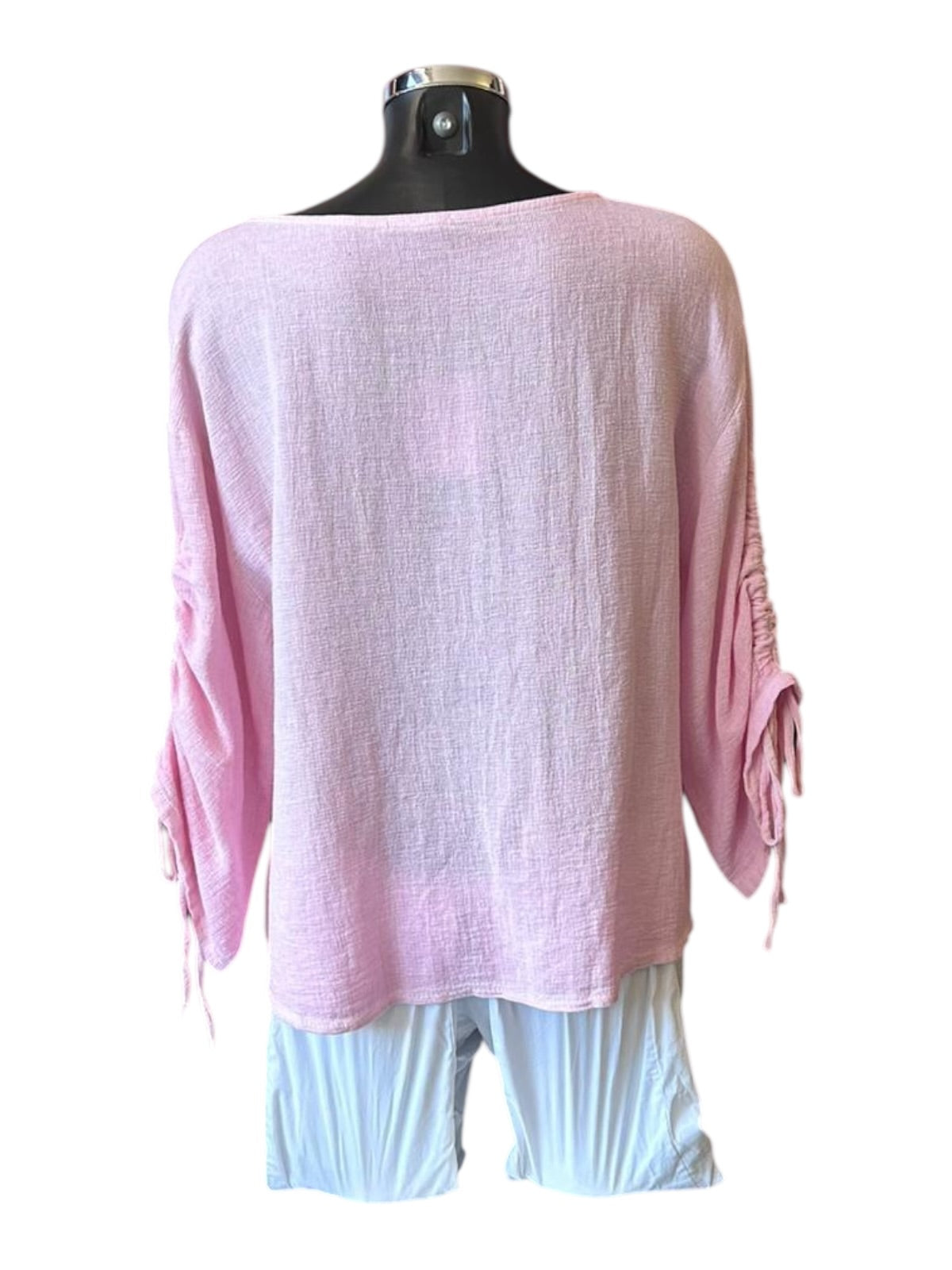 Casey range ruched sleeve top - Pink