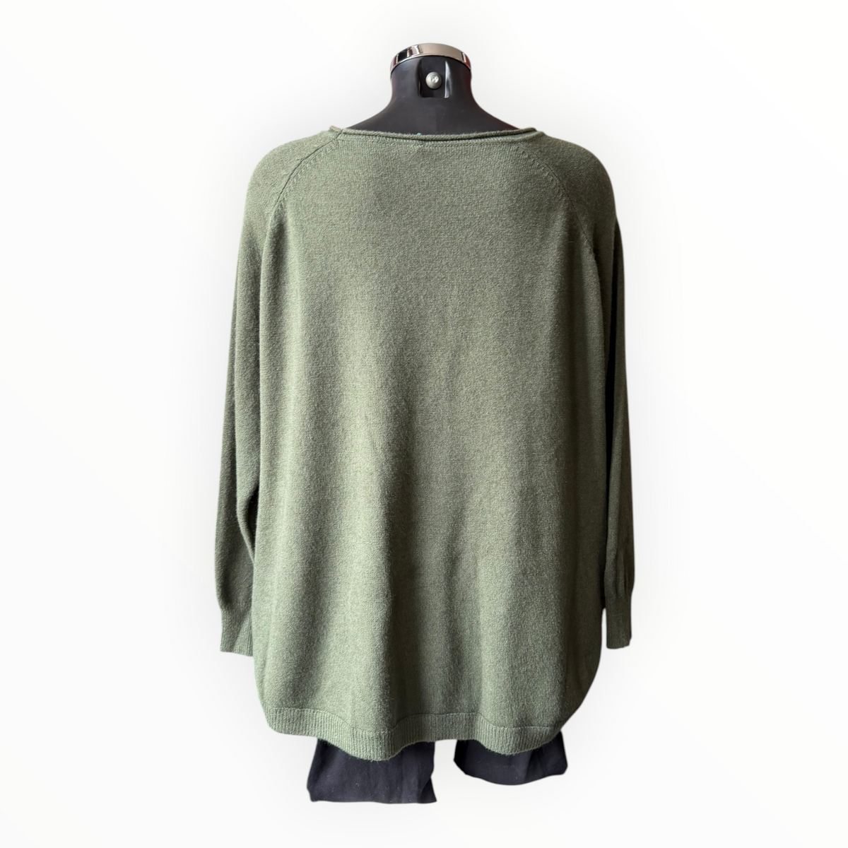 Callie button side soft knitted jumper - Khaki