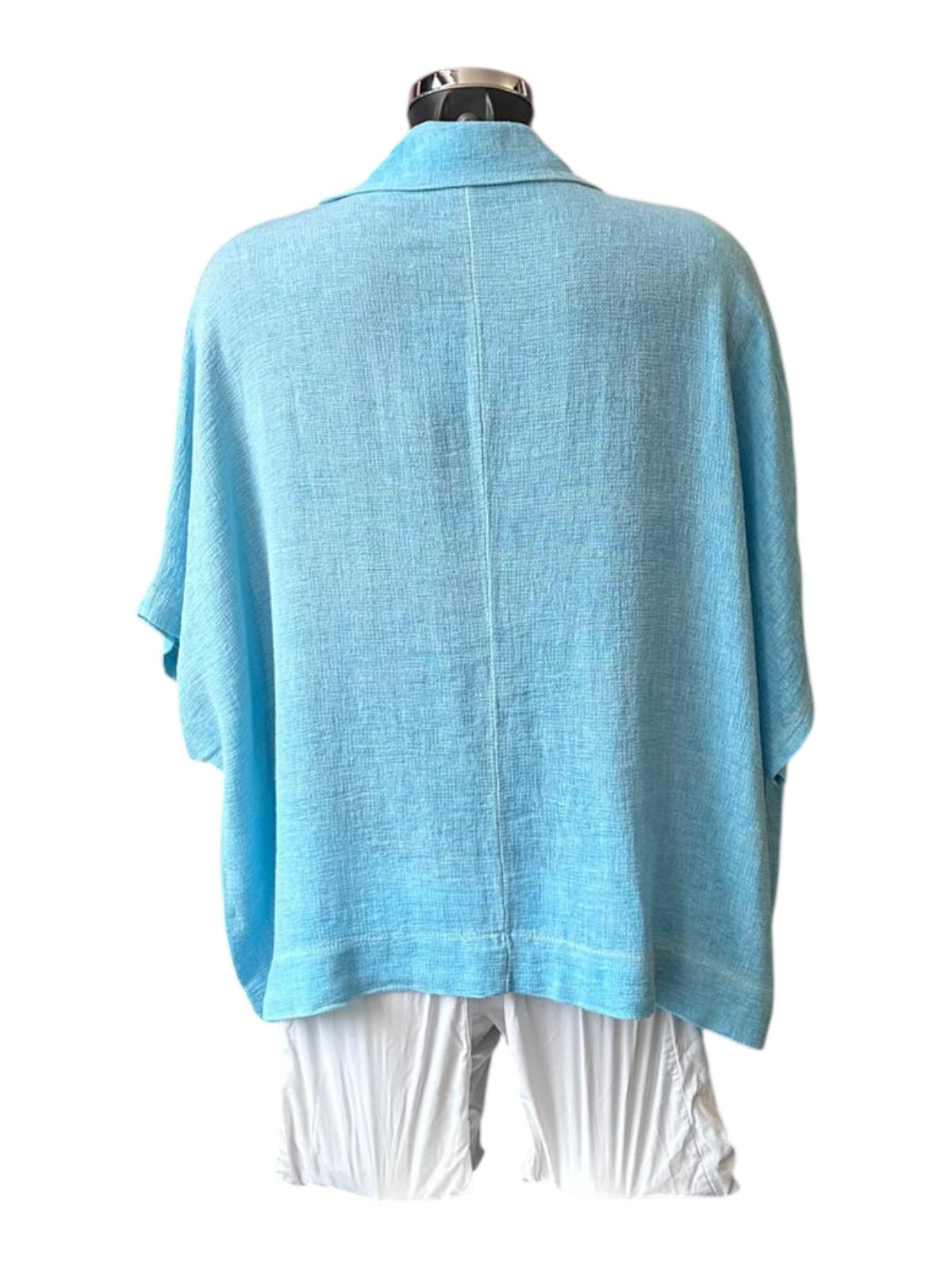 Casey range single button jacket top - Aqua
