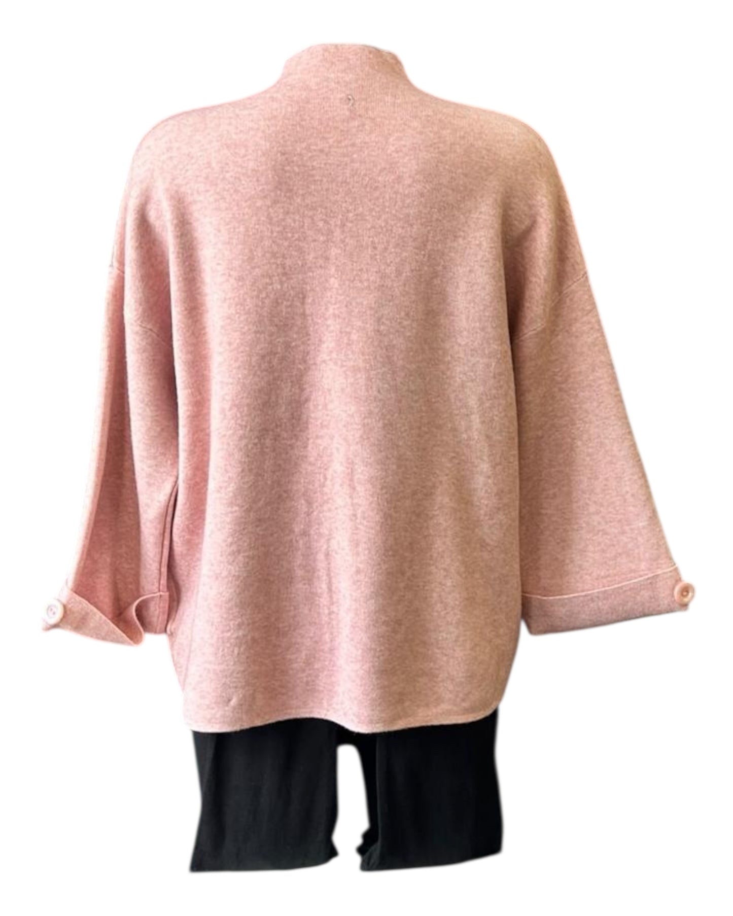 Ruby split front high neck jumper - Pink