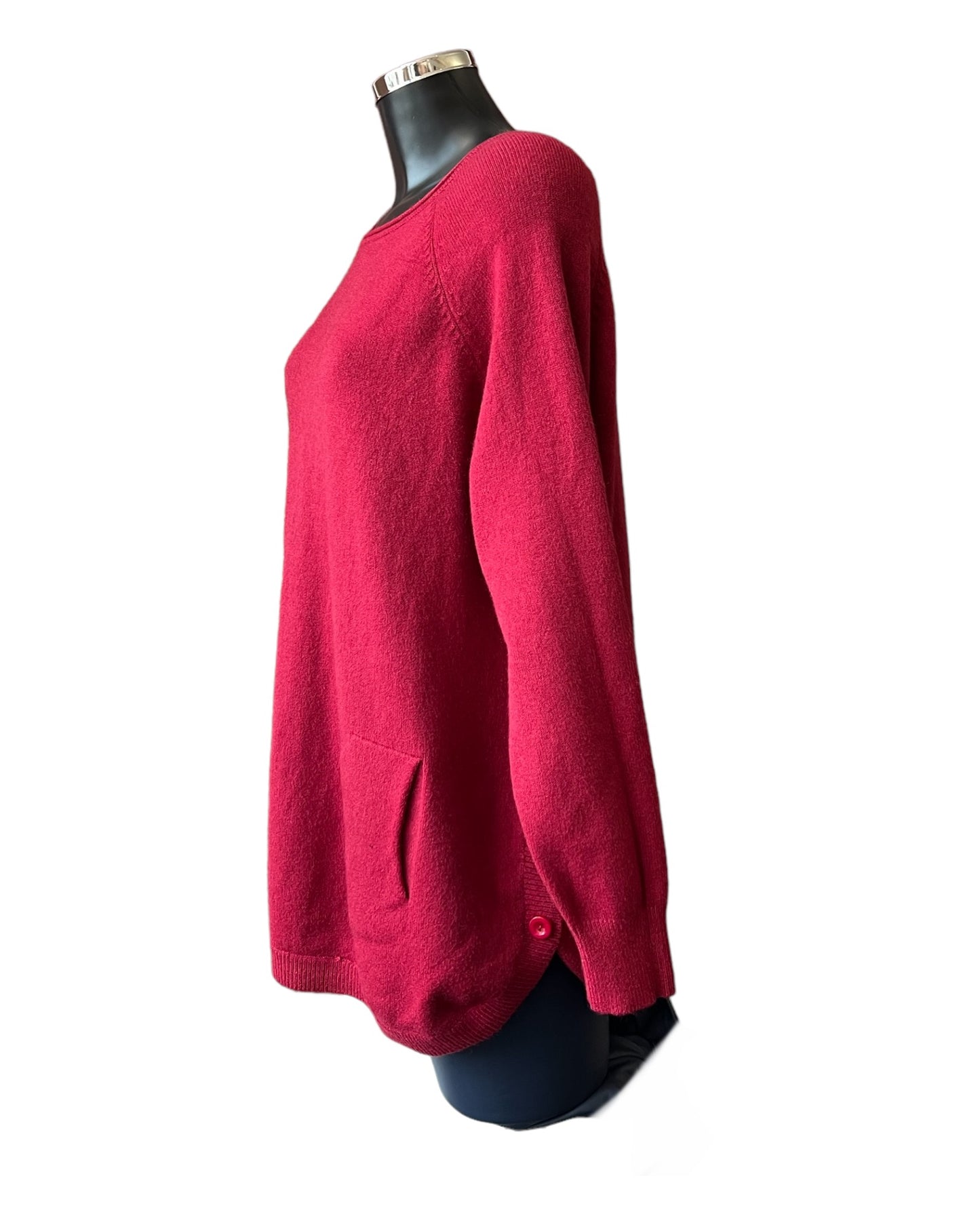 Callie button side soft knitted jumper - Bordeaux