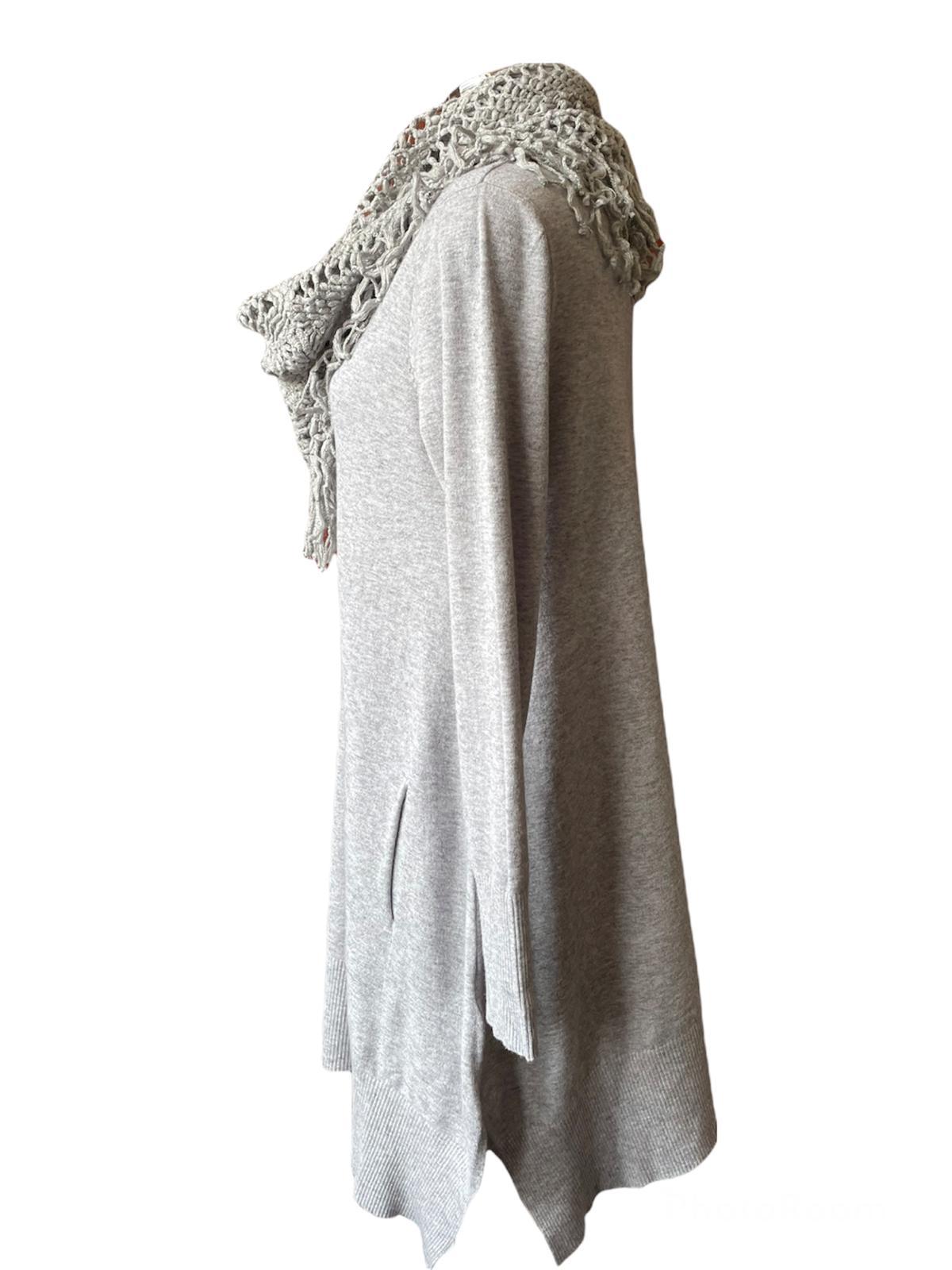 Penny fine knit tunic jumper & snood - Grey