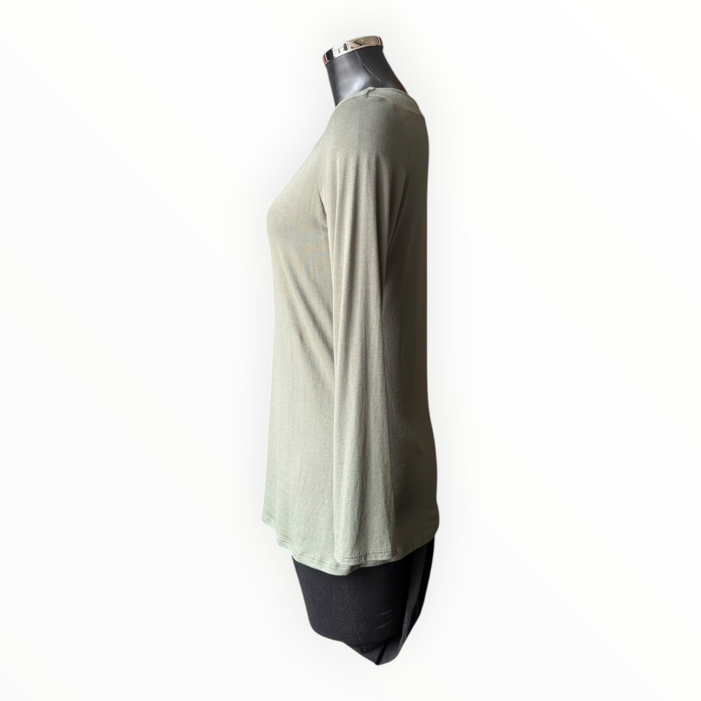 Sasha basic scoop neck top - Khaki