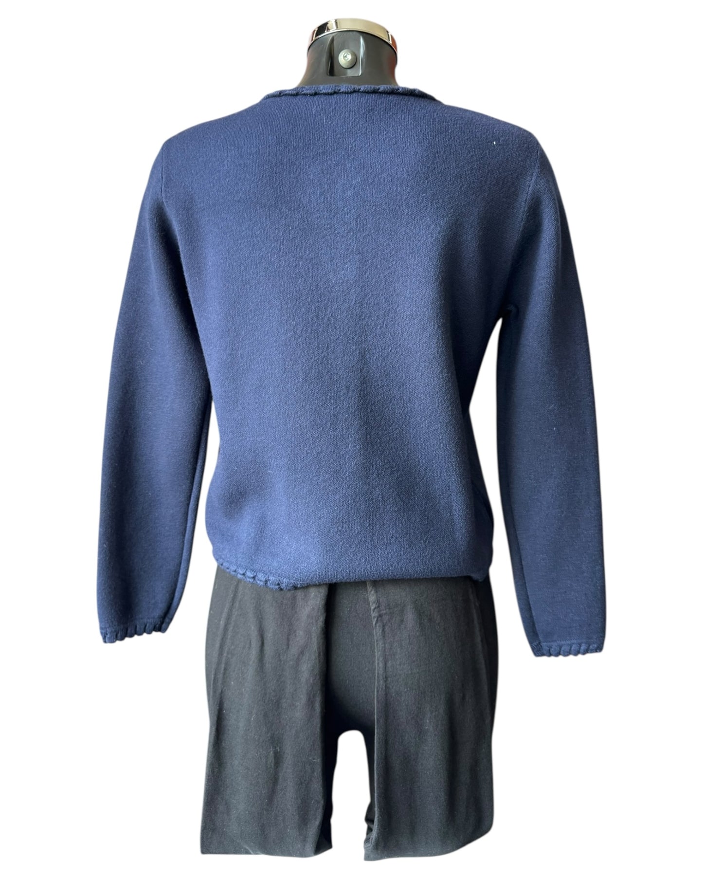 Sasha gold button cardigan - Navy