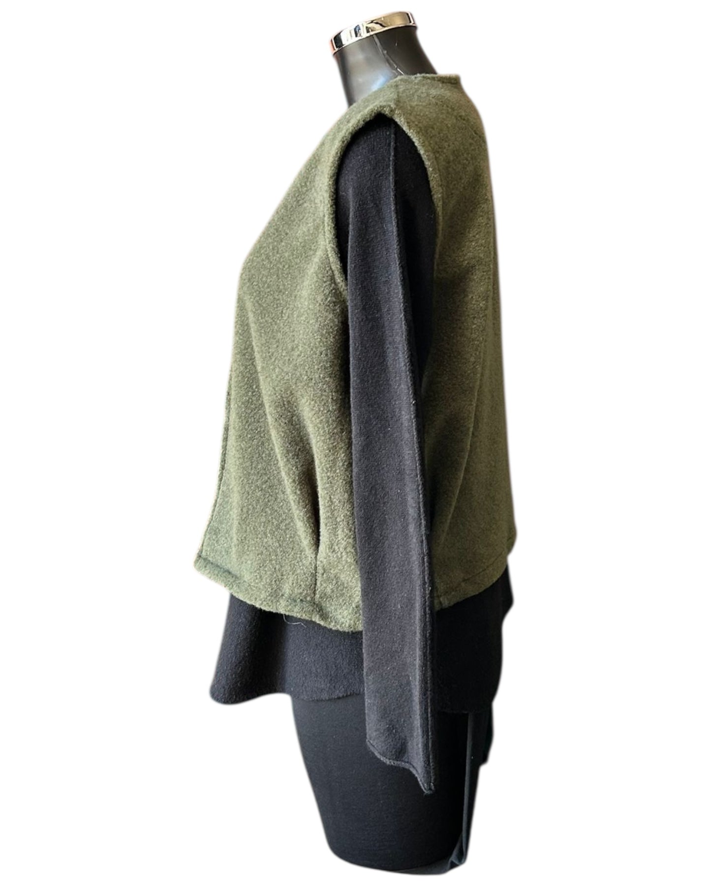 Mila wool feel waistcoat - Khaki